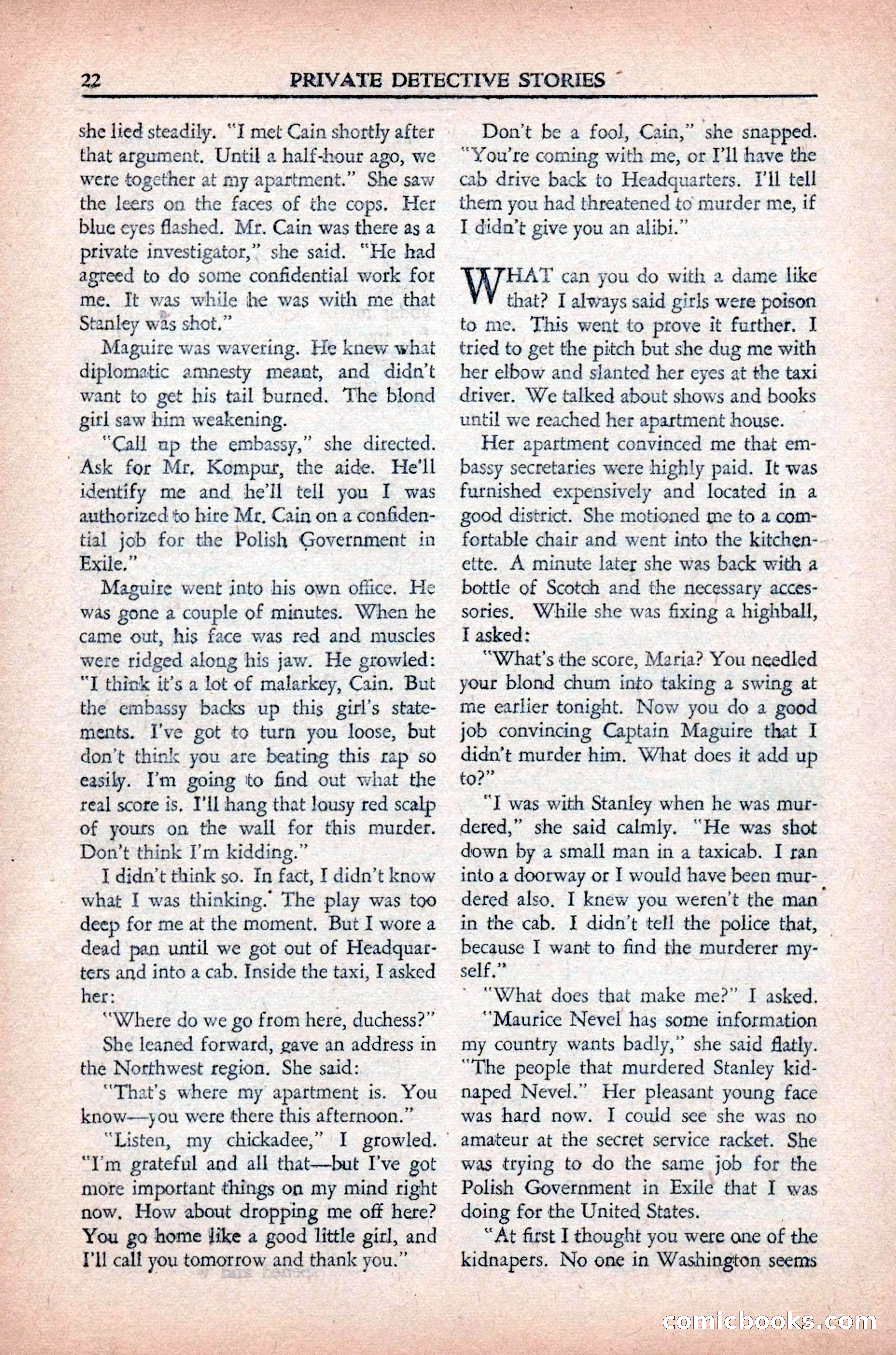 Private Detective Stories, May 1944 — page 24 of 116