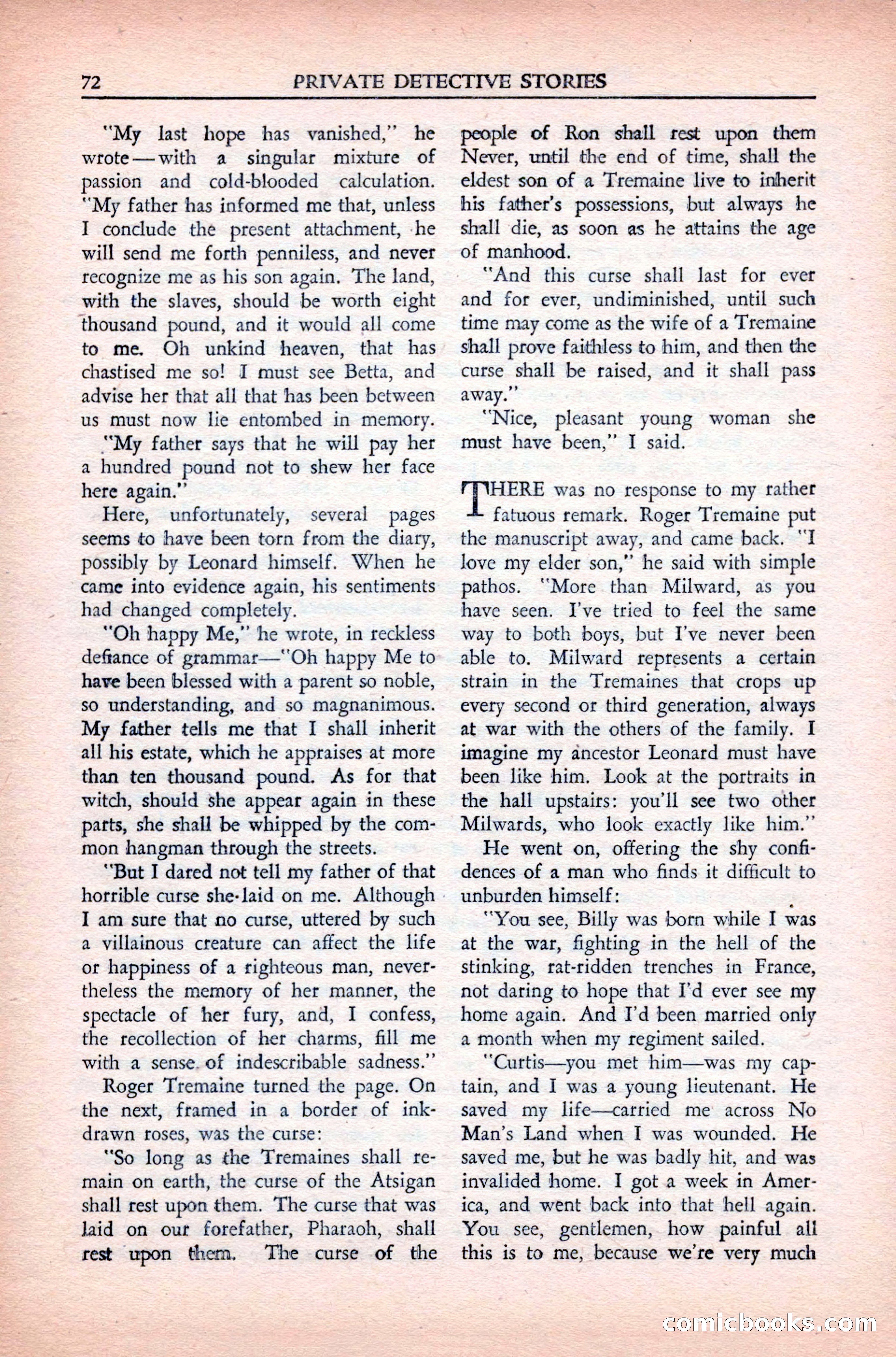 Private Detective Stories, May 1944 — page 74 of 116