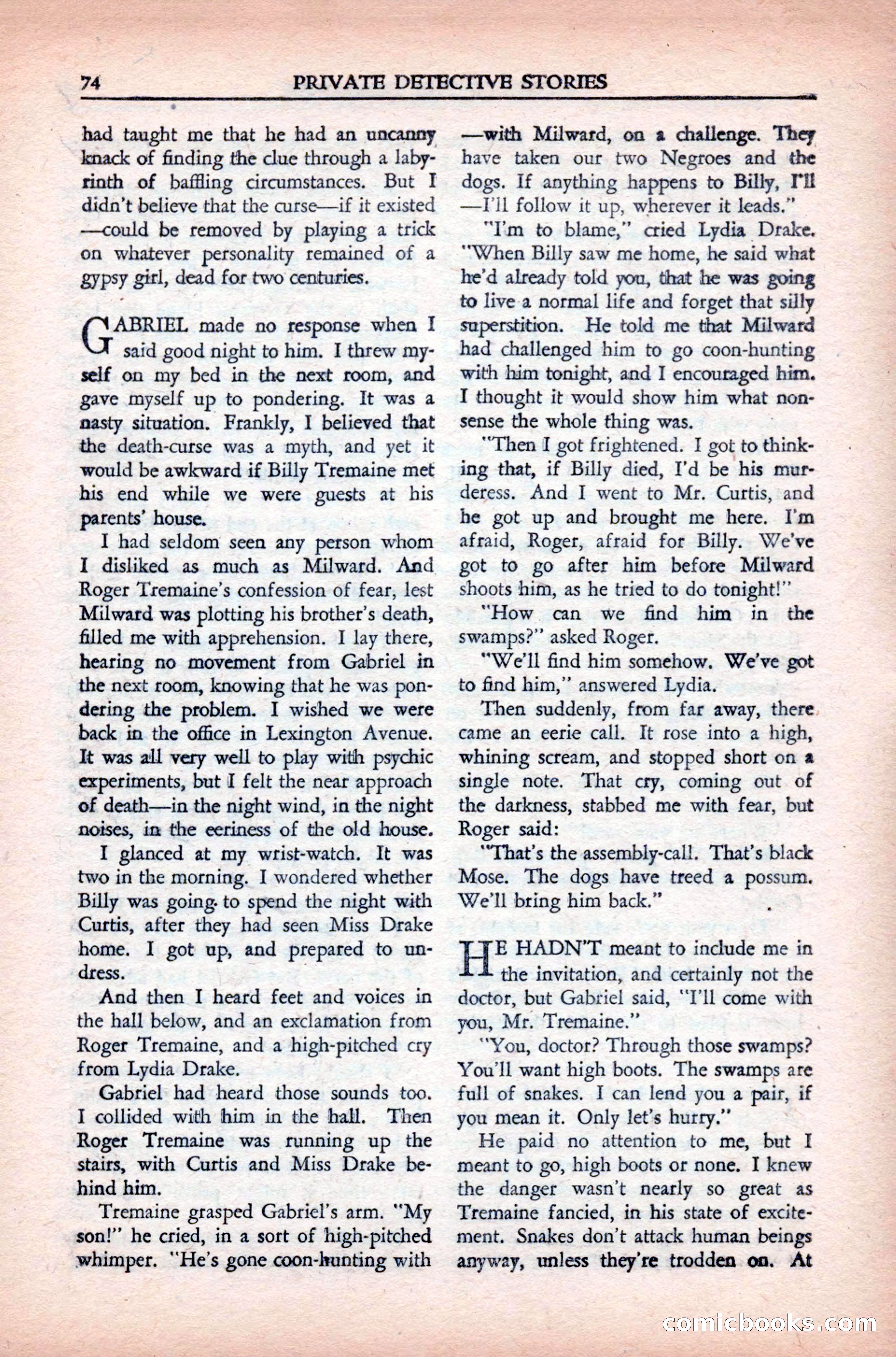 Private Detective Stories, May 1944 — page 76 of 116