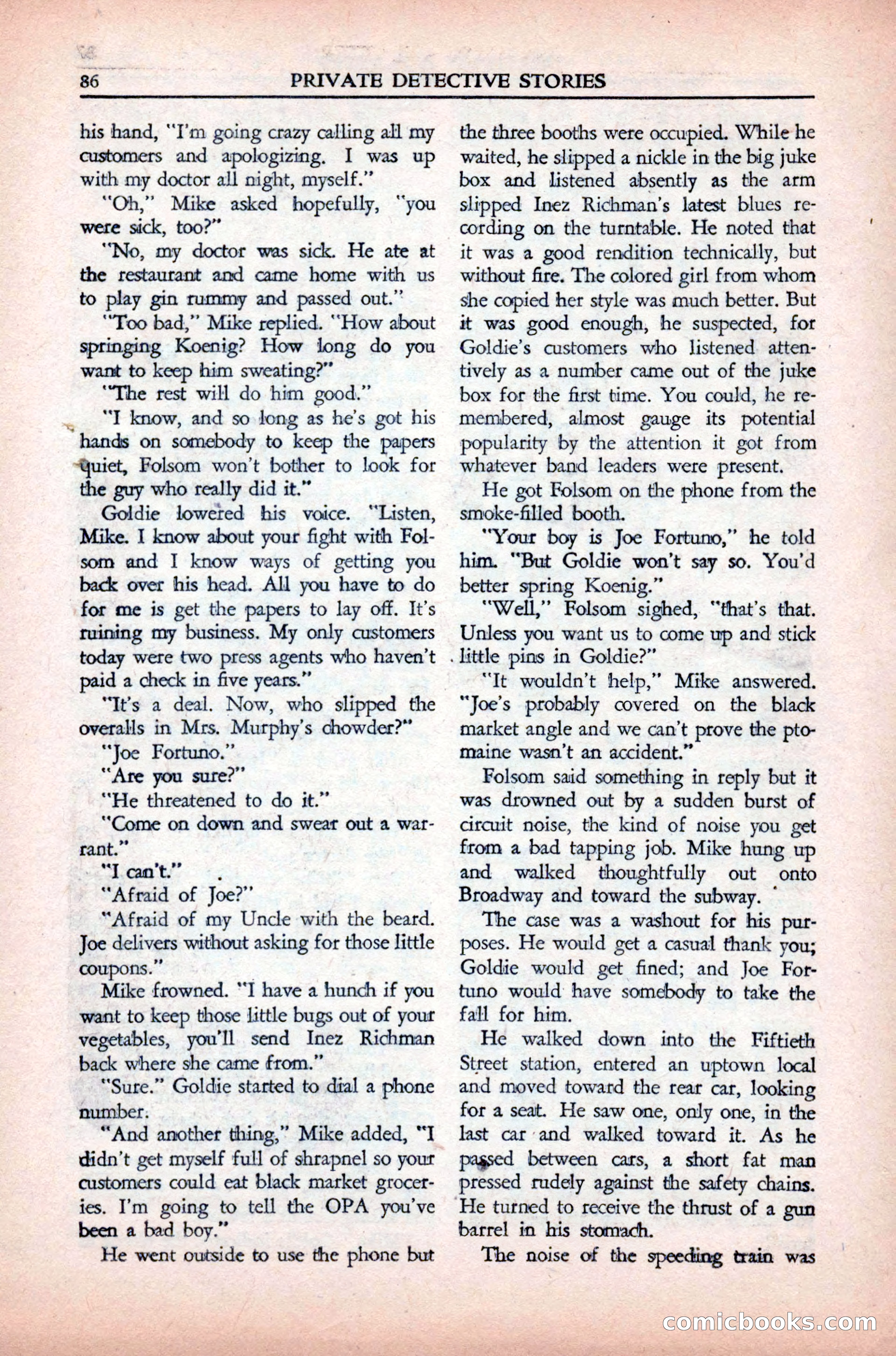 Private Detective Stories, May 1944 — page 88 of 116