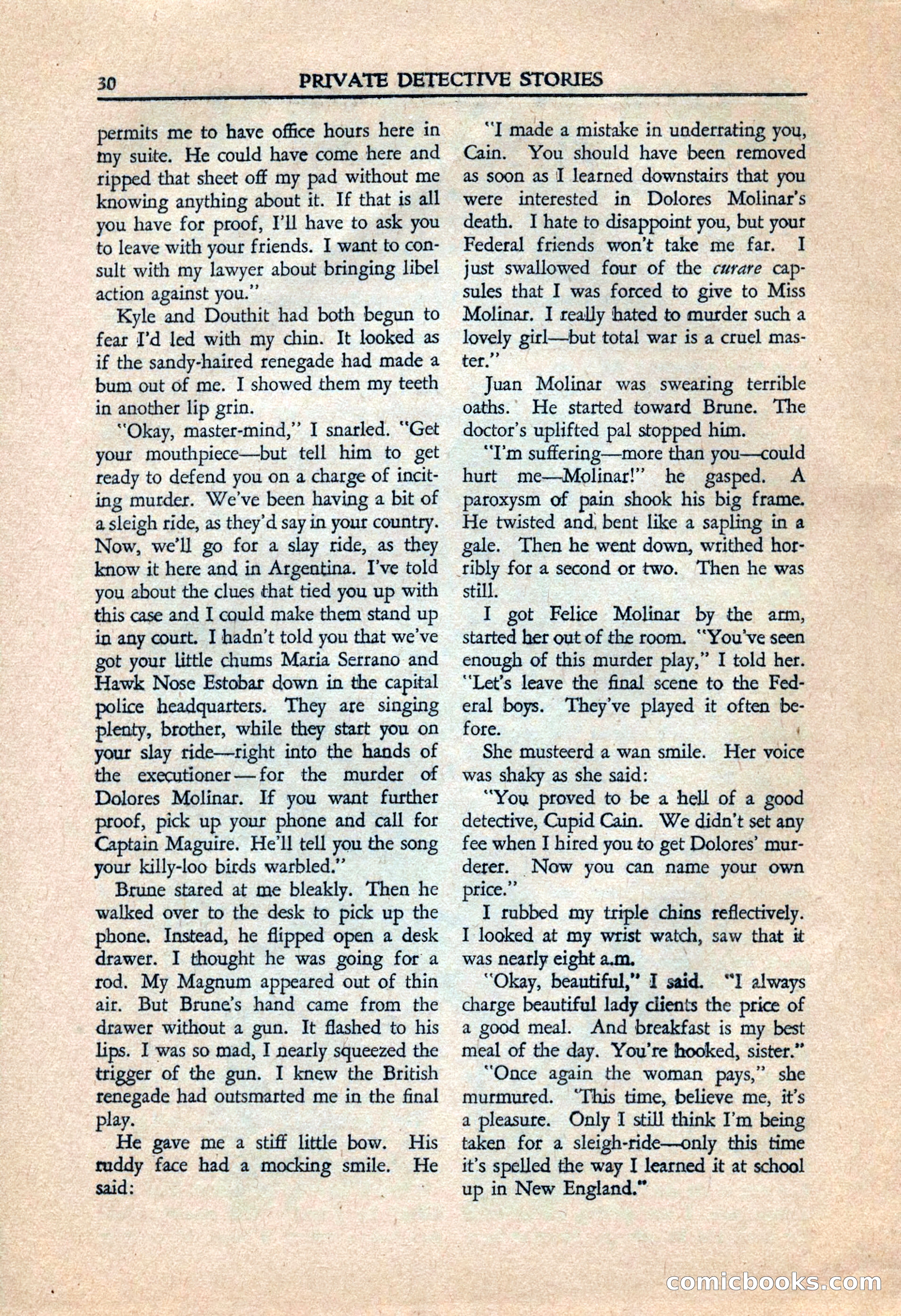 Private Detective Stories, July 1944 — page 32 of 116