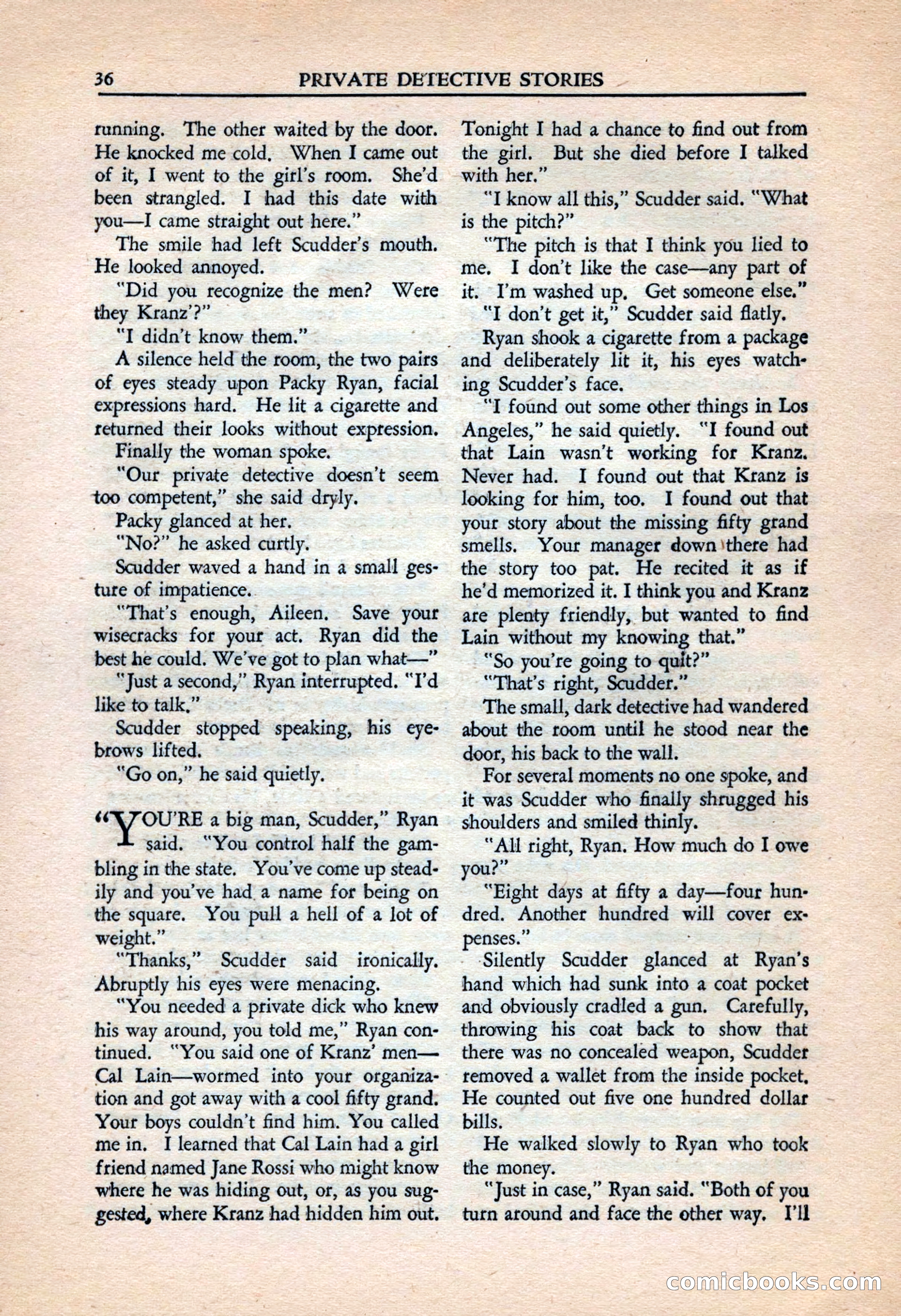 Private Detective Stories, July 1944 — page 38 of 116
