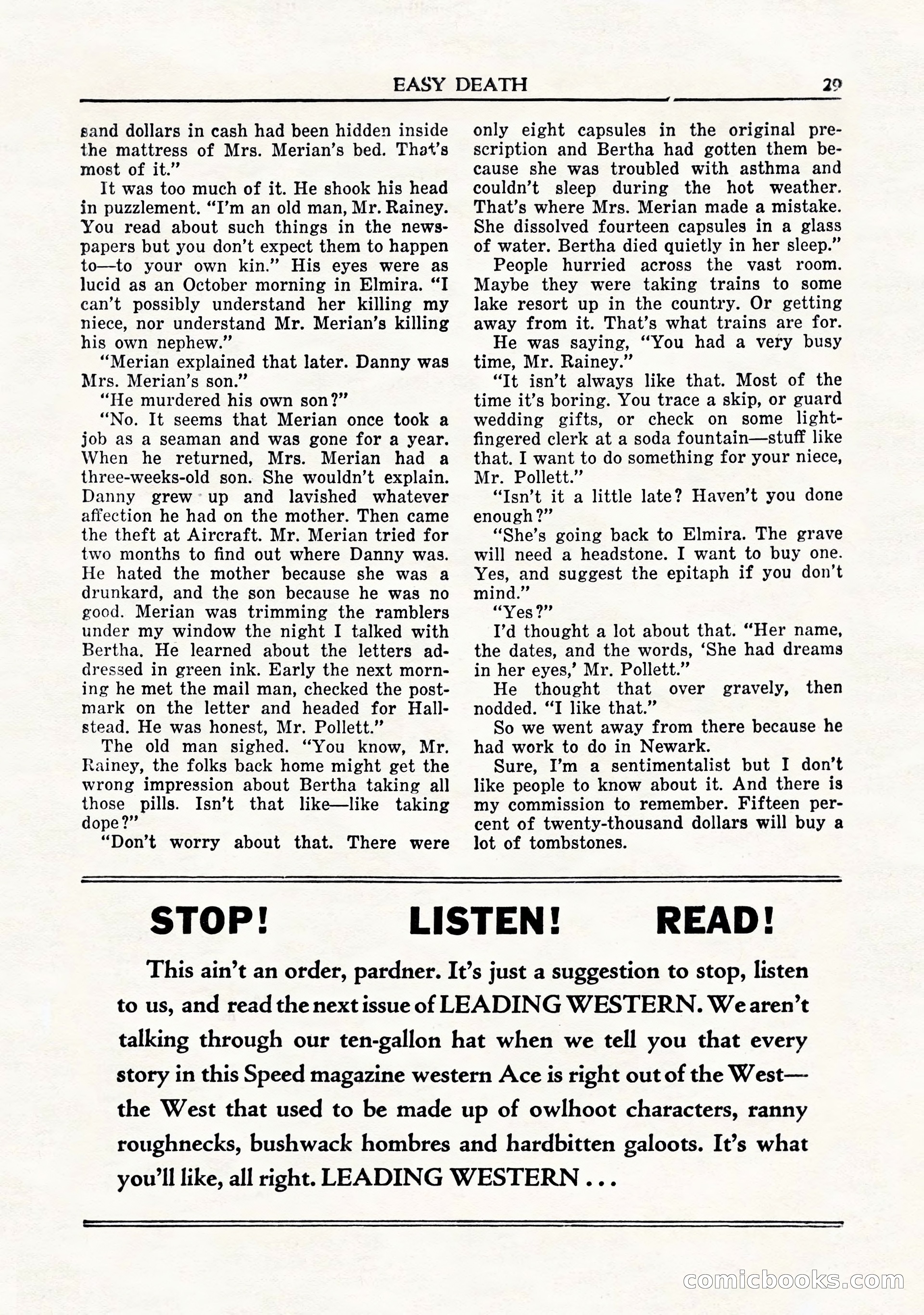Private Detective Stories, November 1947 — page 31 of 84