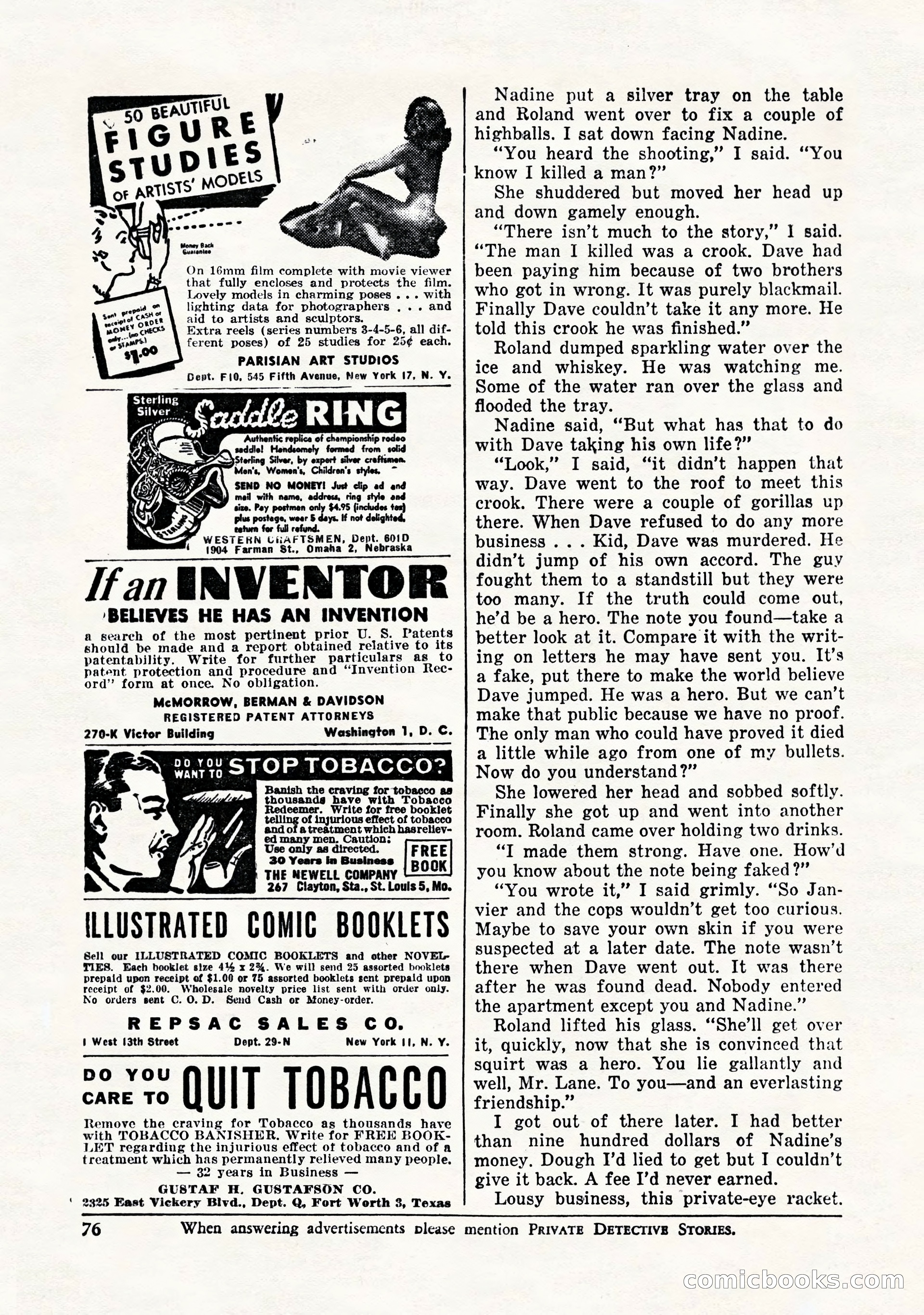 Private Detective Stories, November 1947 — page 78 of 84