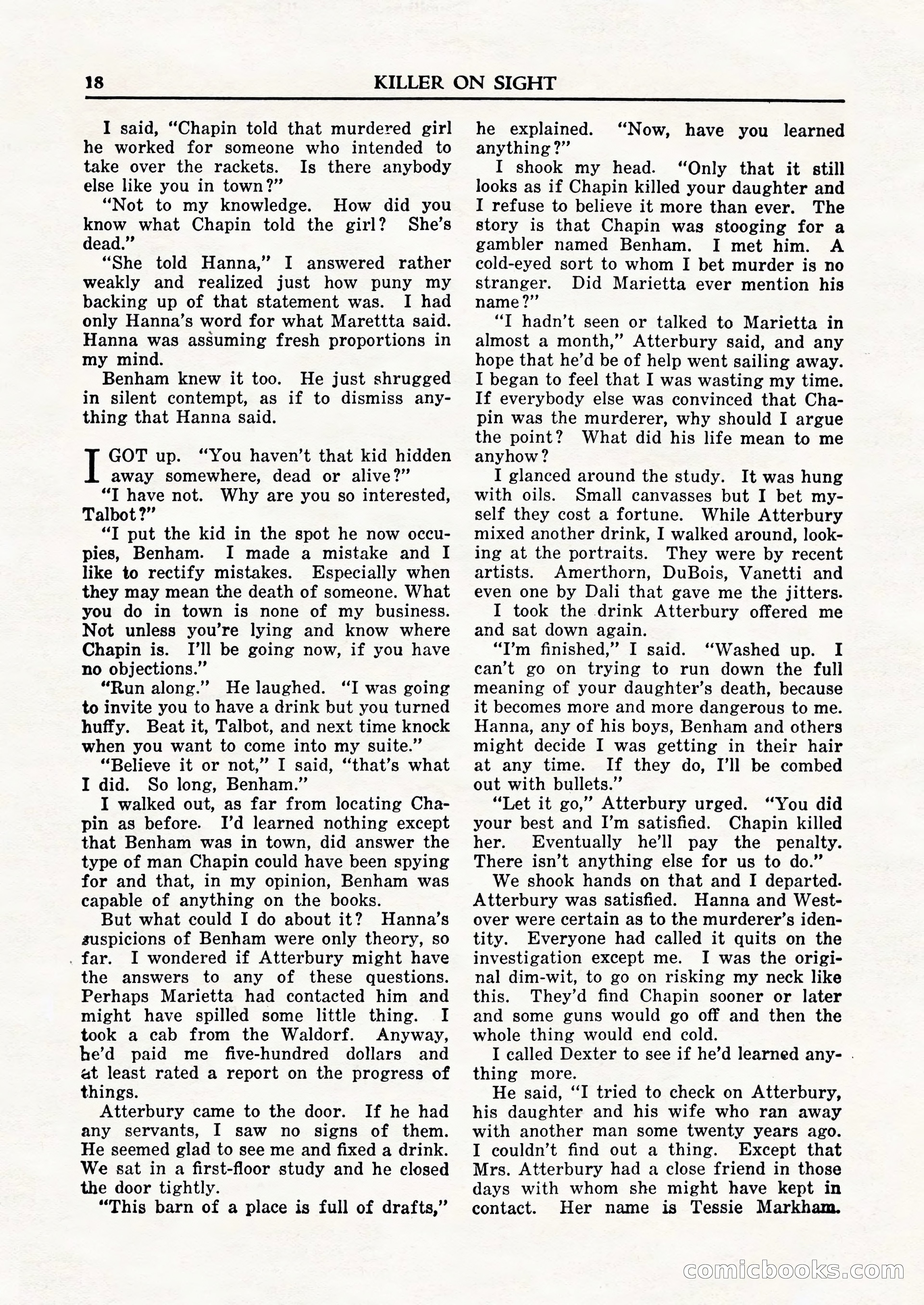 Private Detective Stories, February 1948 — page 20 of 84