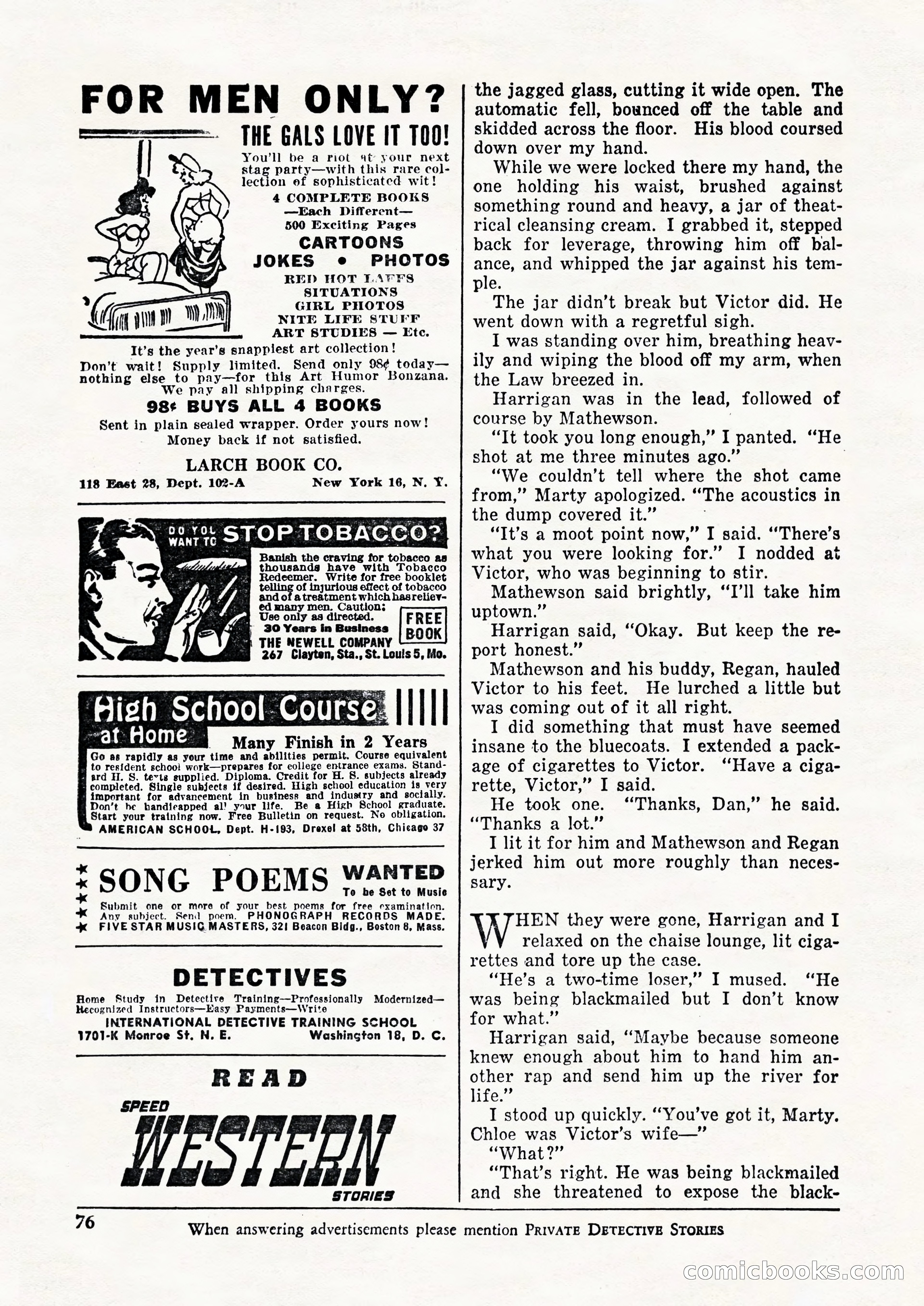 Private Detective Stories, February 1948 — page 78 of 84