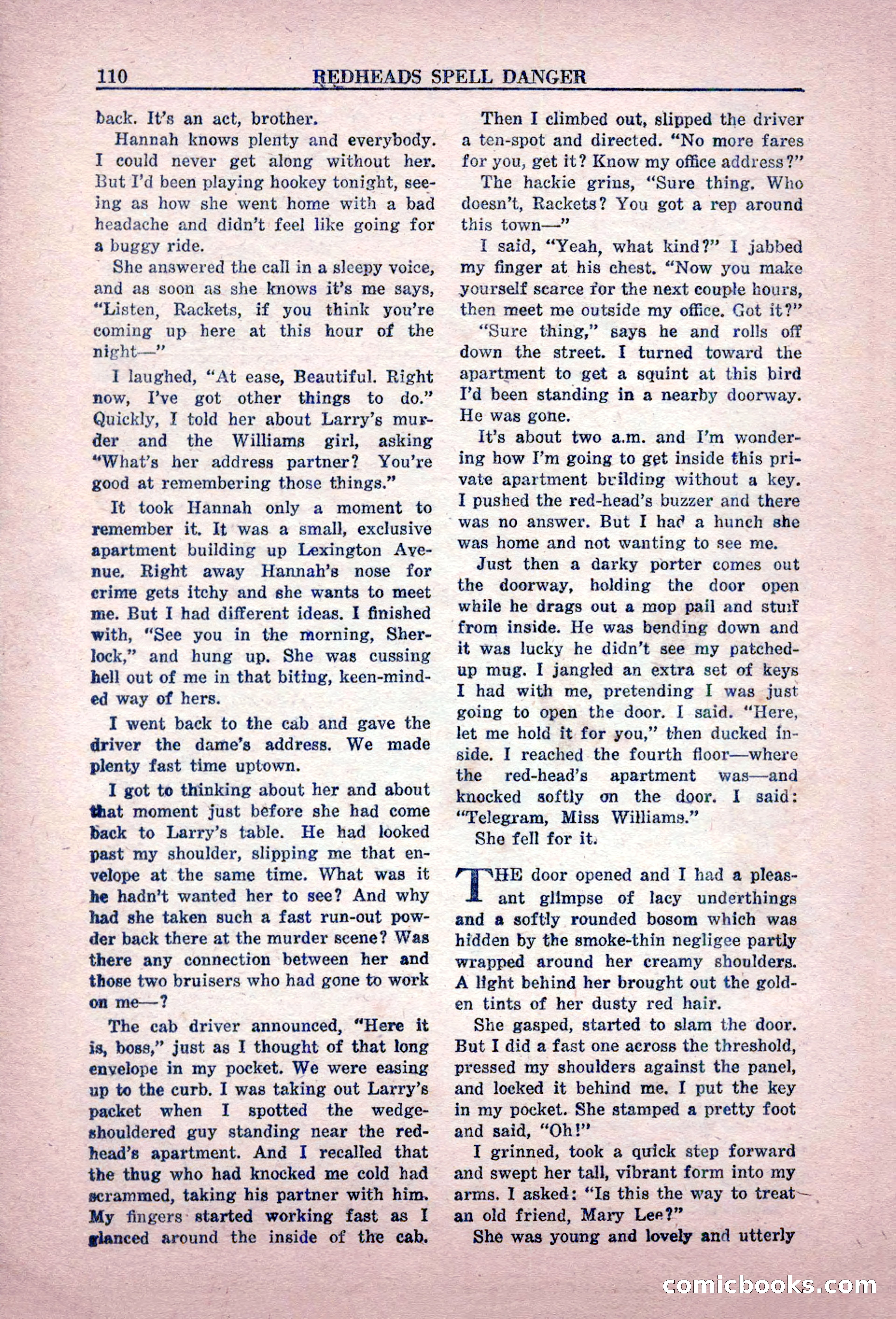 Private Detective Stories, February 1949 — page 110 of 132