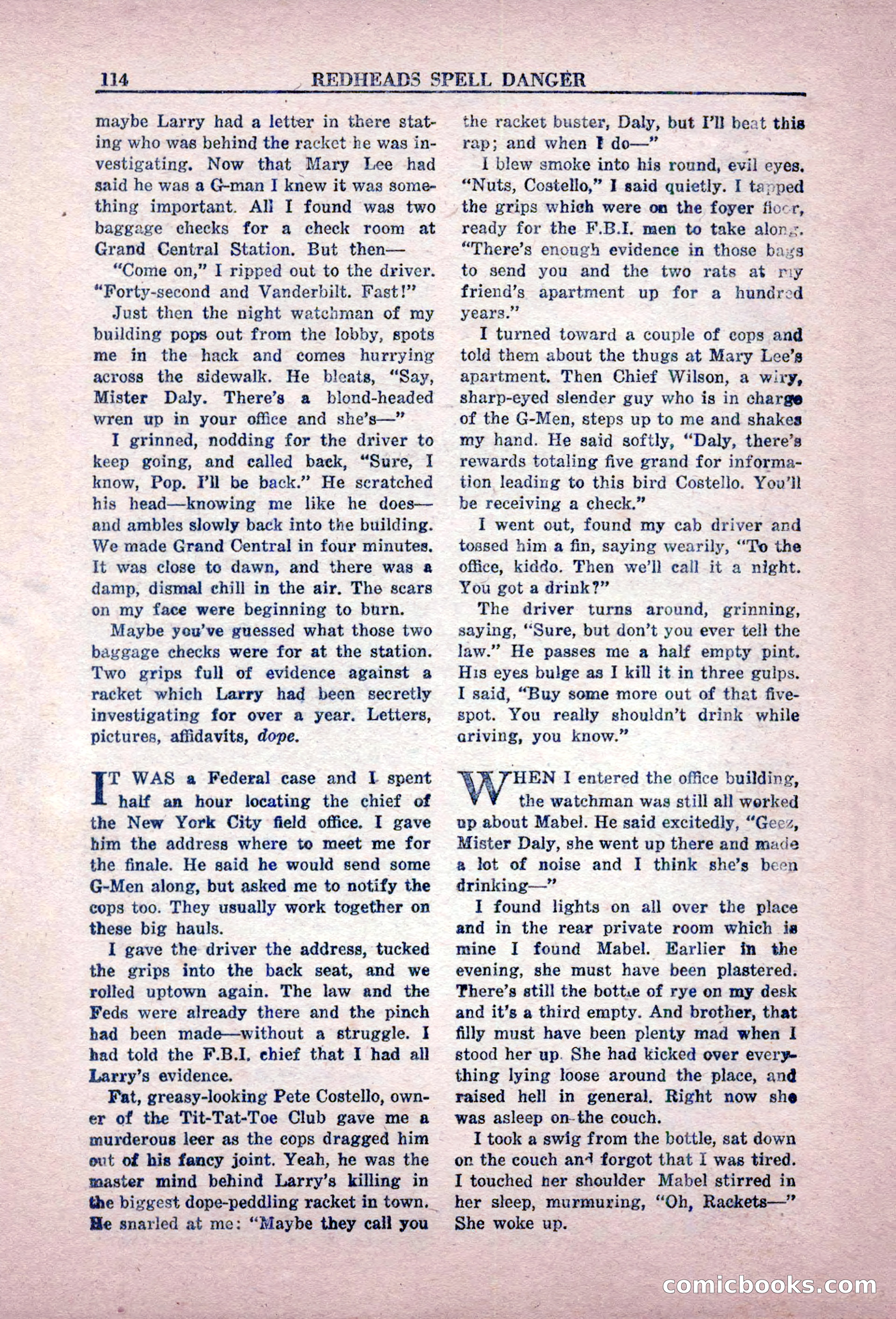 Private Detective Stories, February 1949 — page 114 of 132