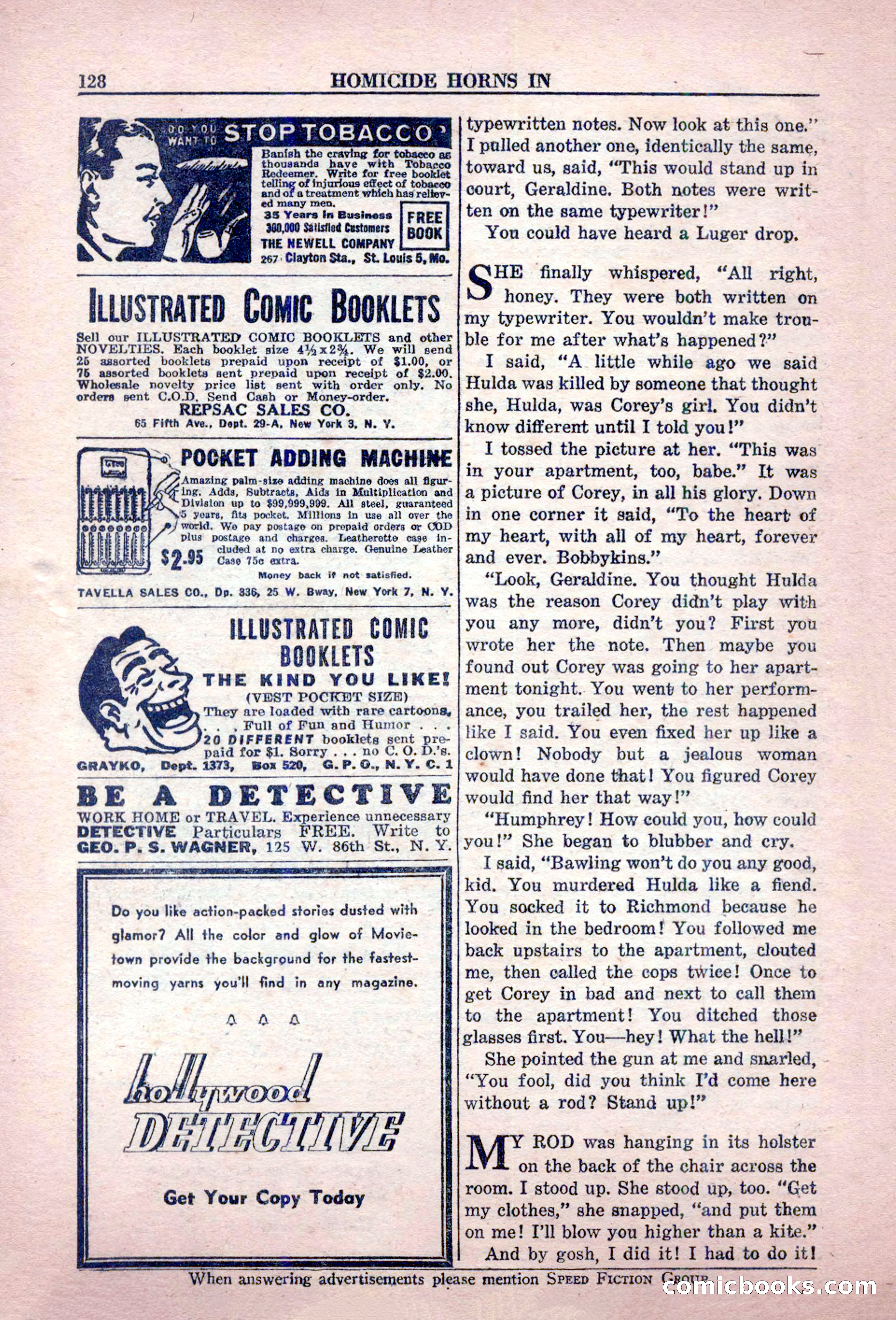 Private Detective Stories, February 1949 — page 128 of 132