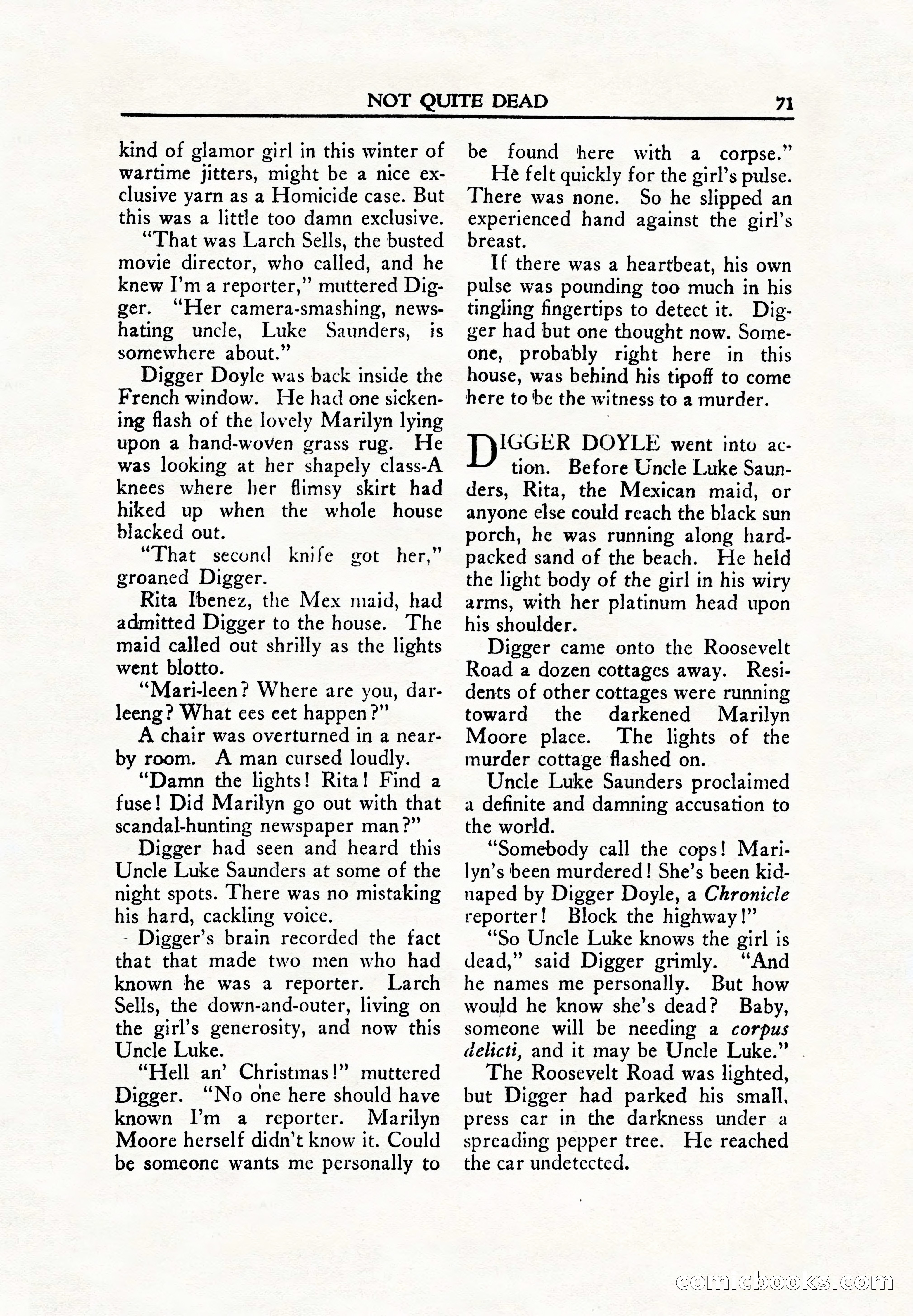 Private Detective Stories, June 1942 — page 73 of 132