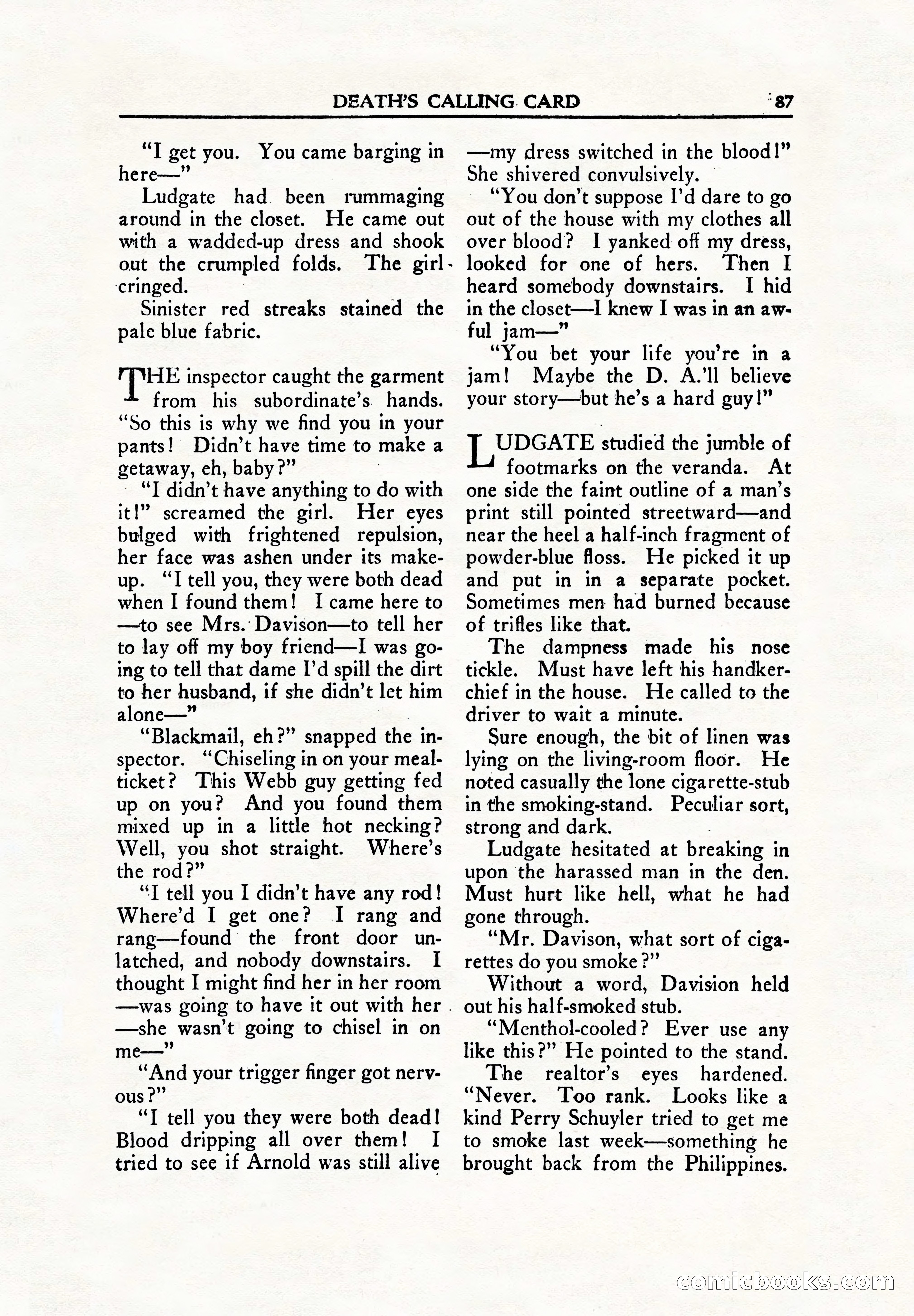 Private Detective Stories, June 1942 — page 89 of 132