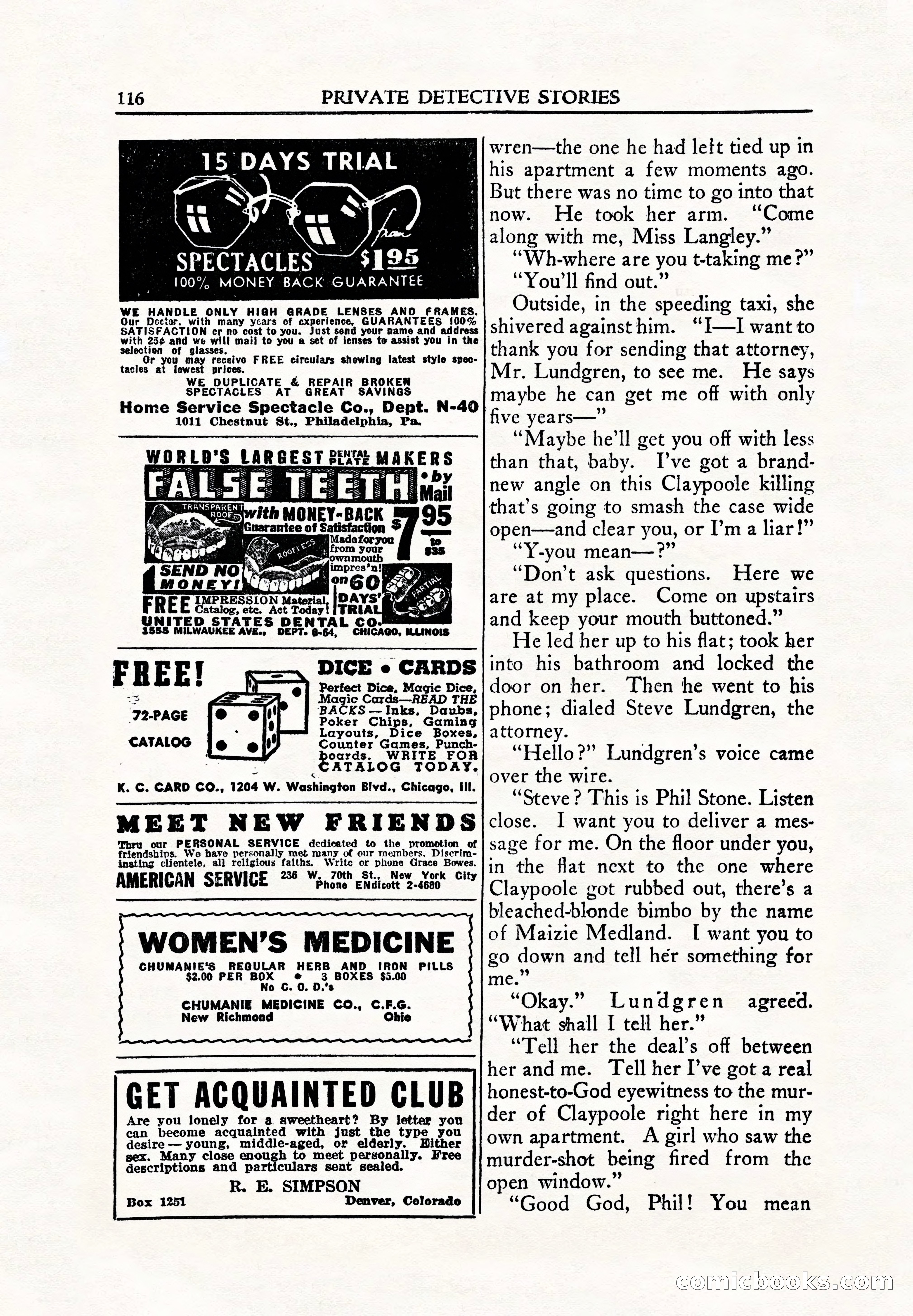 Private Detective Stories, June 1942 — page 118 of 132