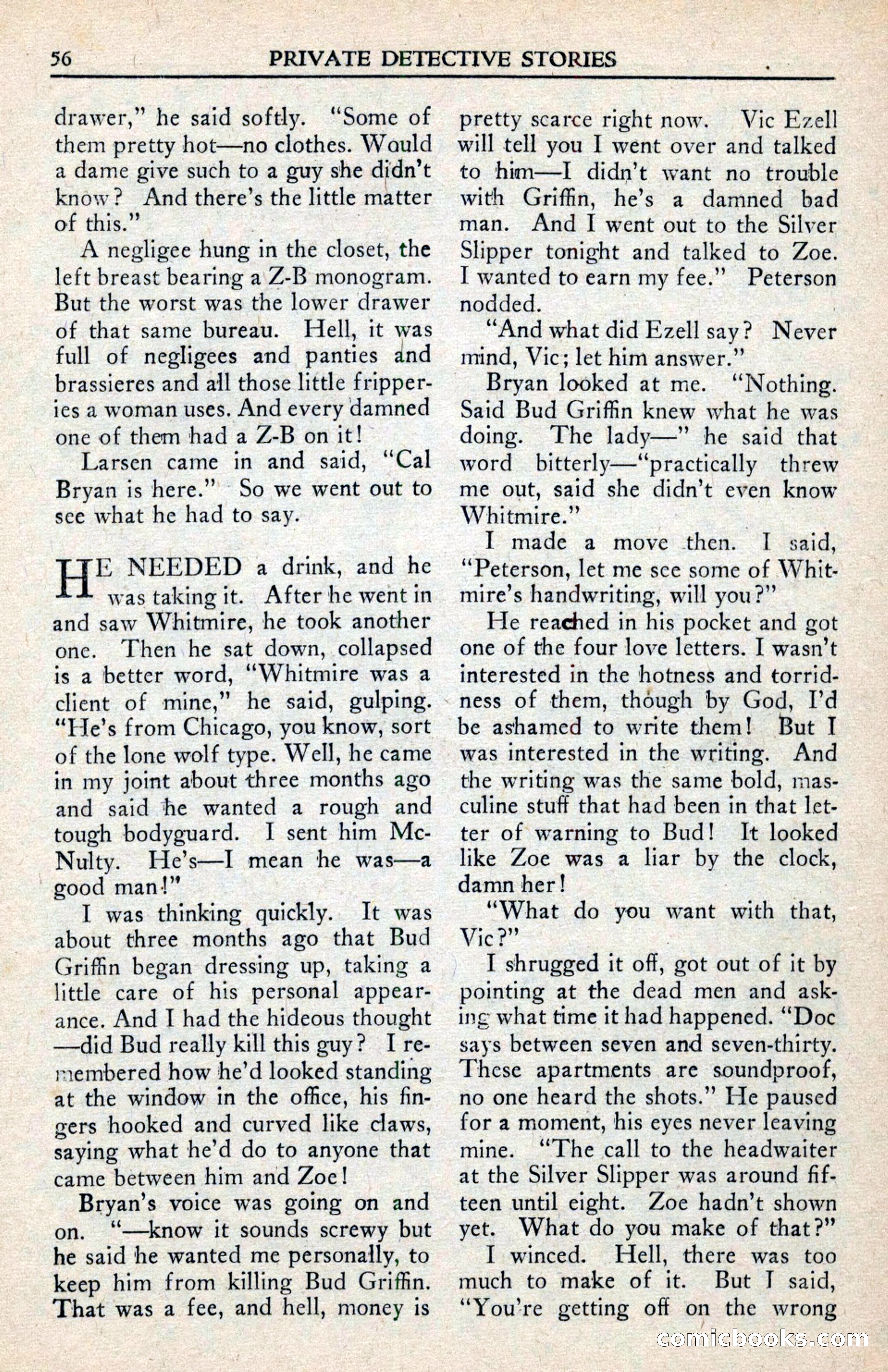 Private Detective Stories, February 1942 — page 58 of 132