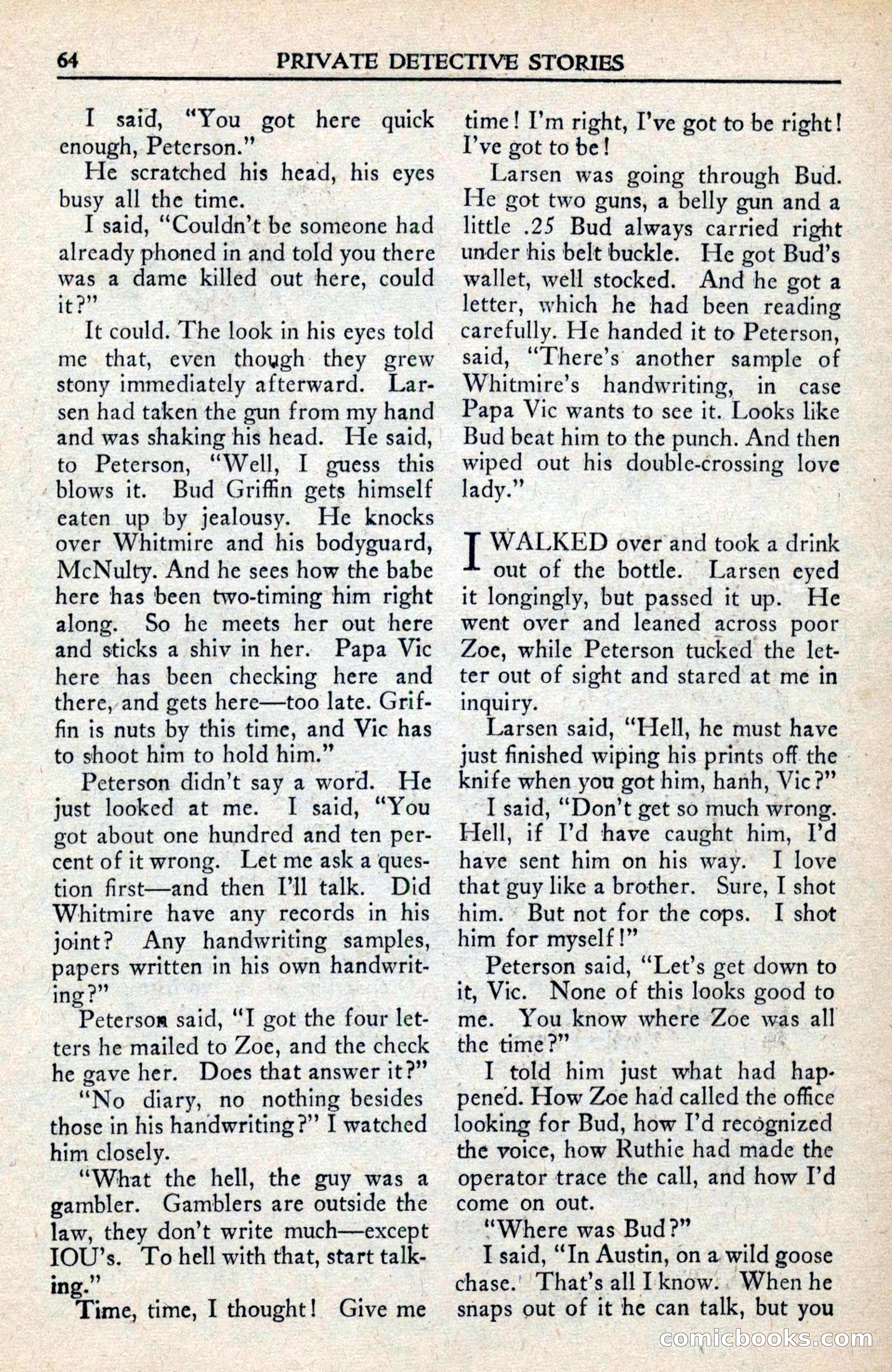 Private Detective Stories, February 1942 — page 66 of 132