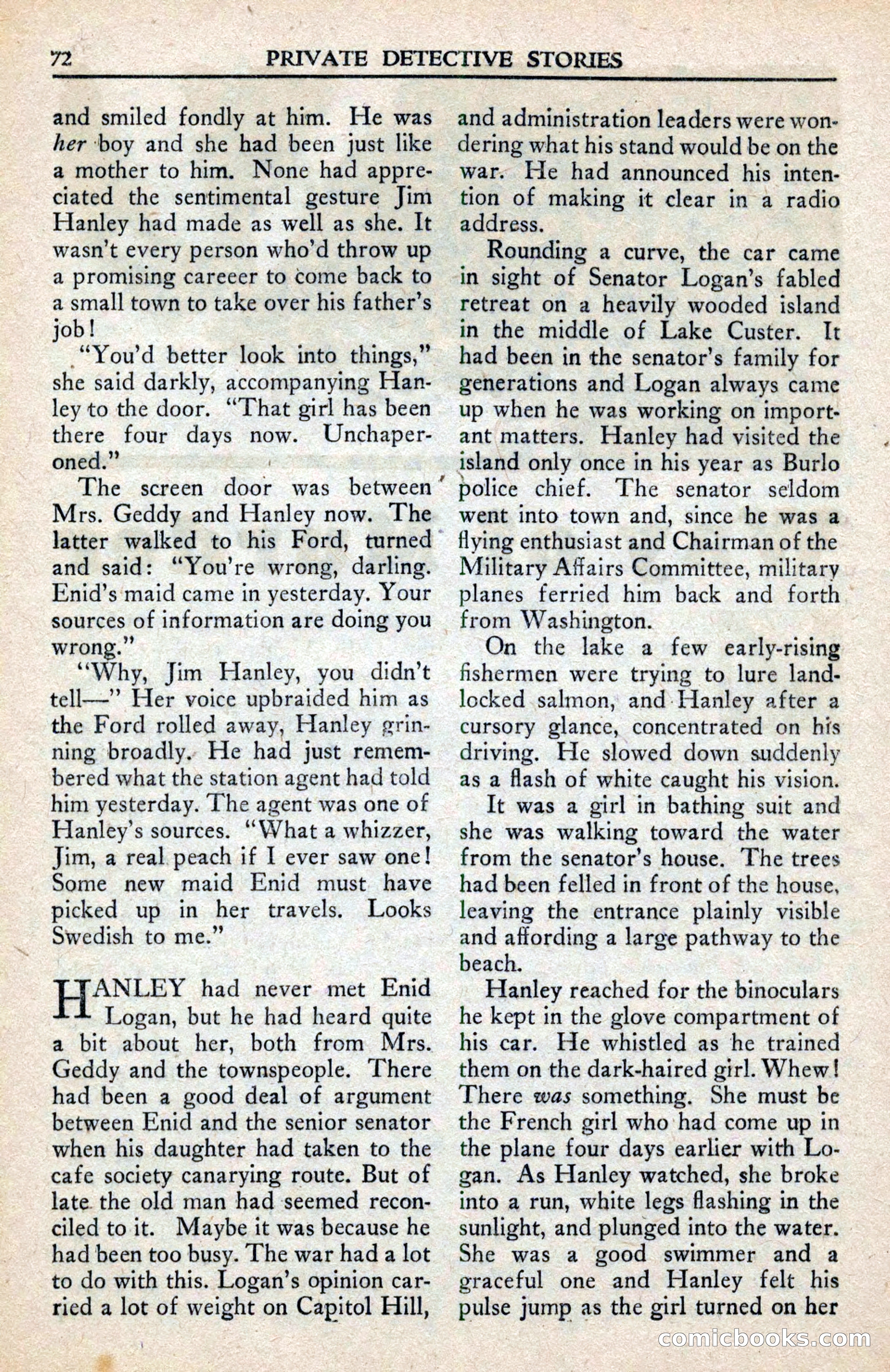 Private Detective Stories, February 1942 — page 74 of 132