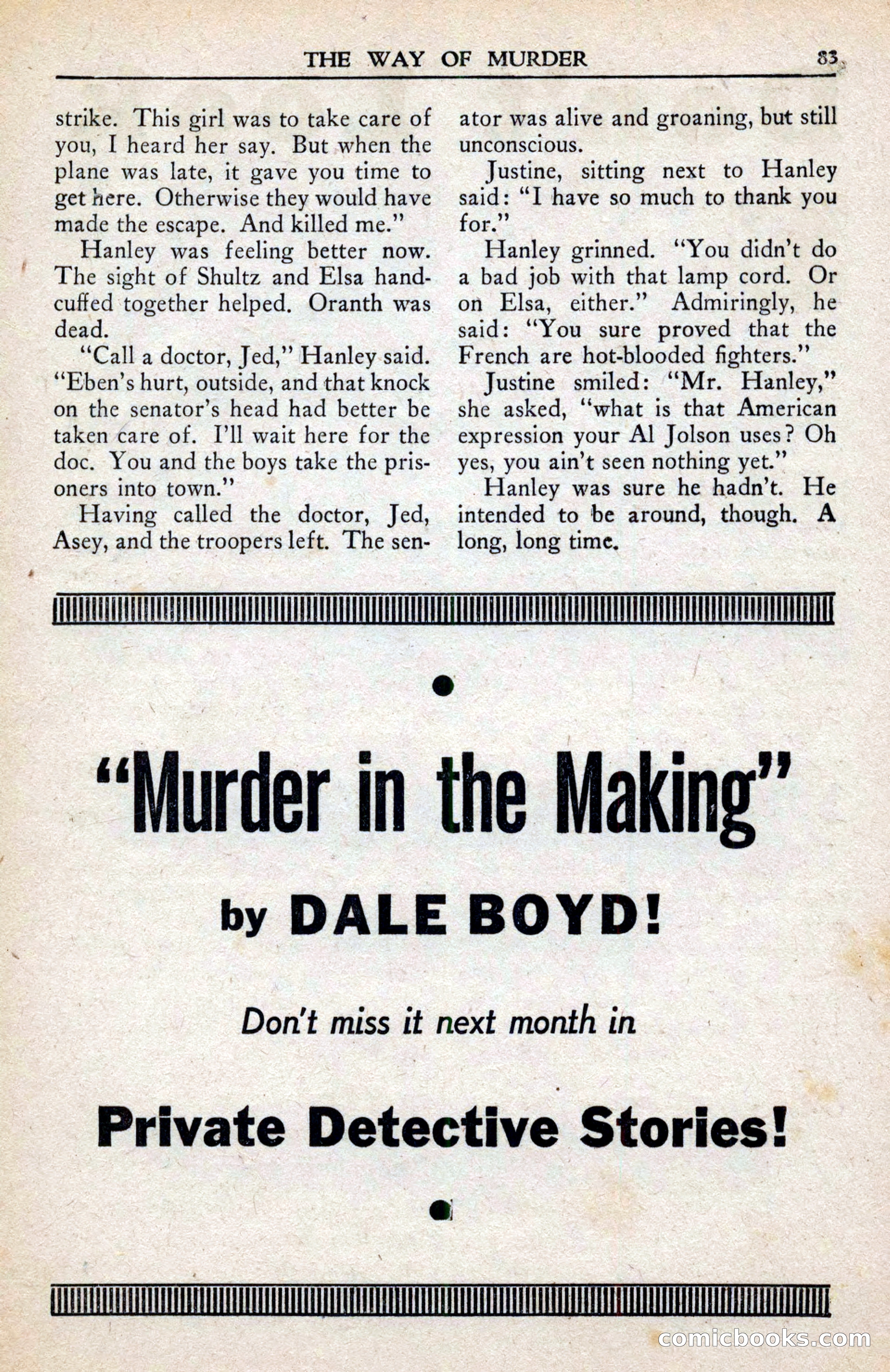 Private Detective Stories, February 1942 — page 85 of 132