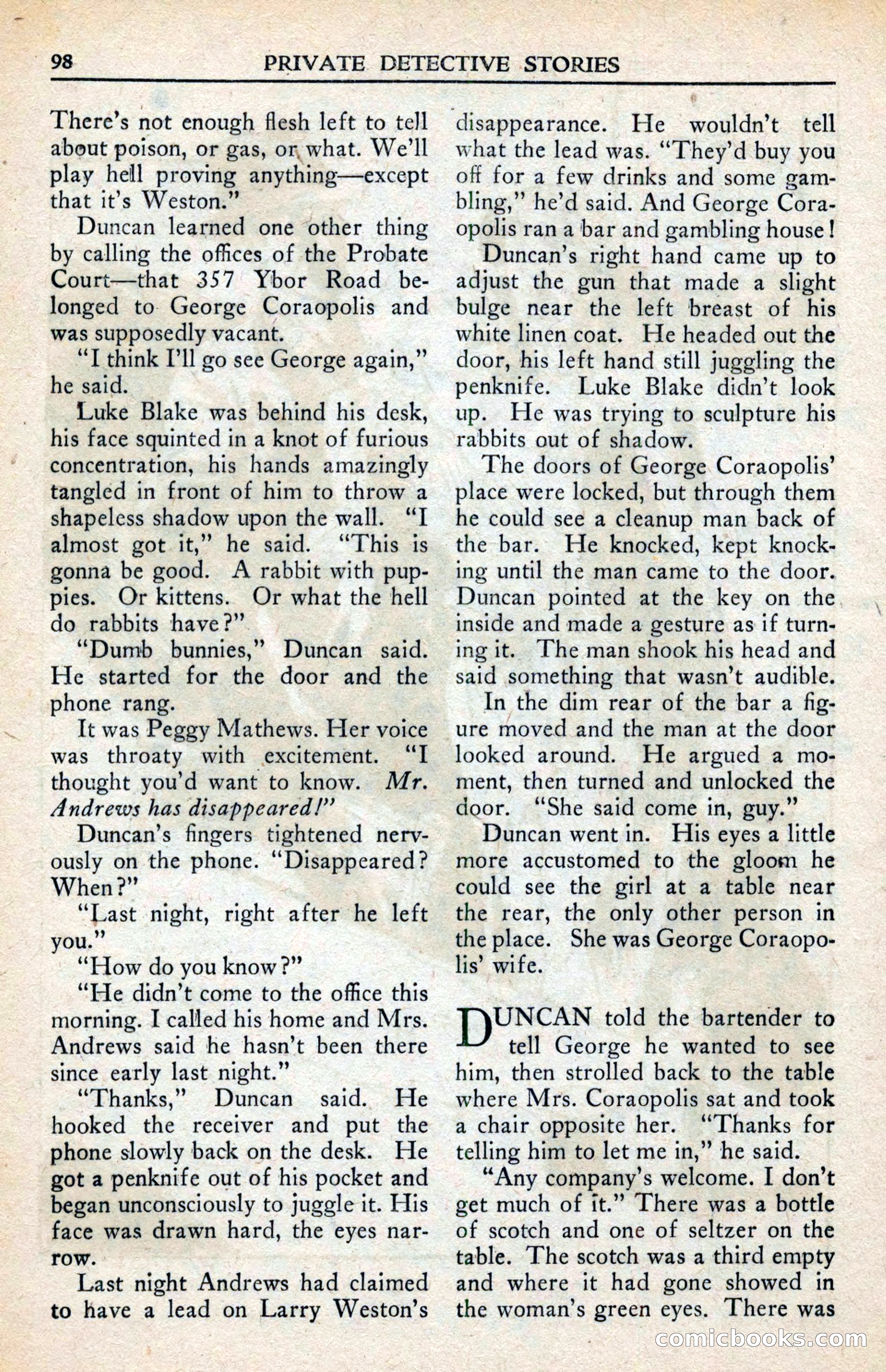 Private Detective Stories, February 1942 — page 100 of 132