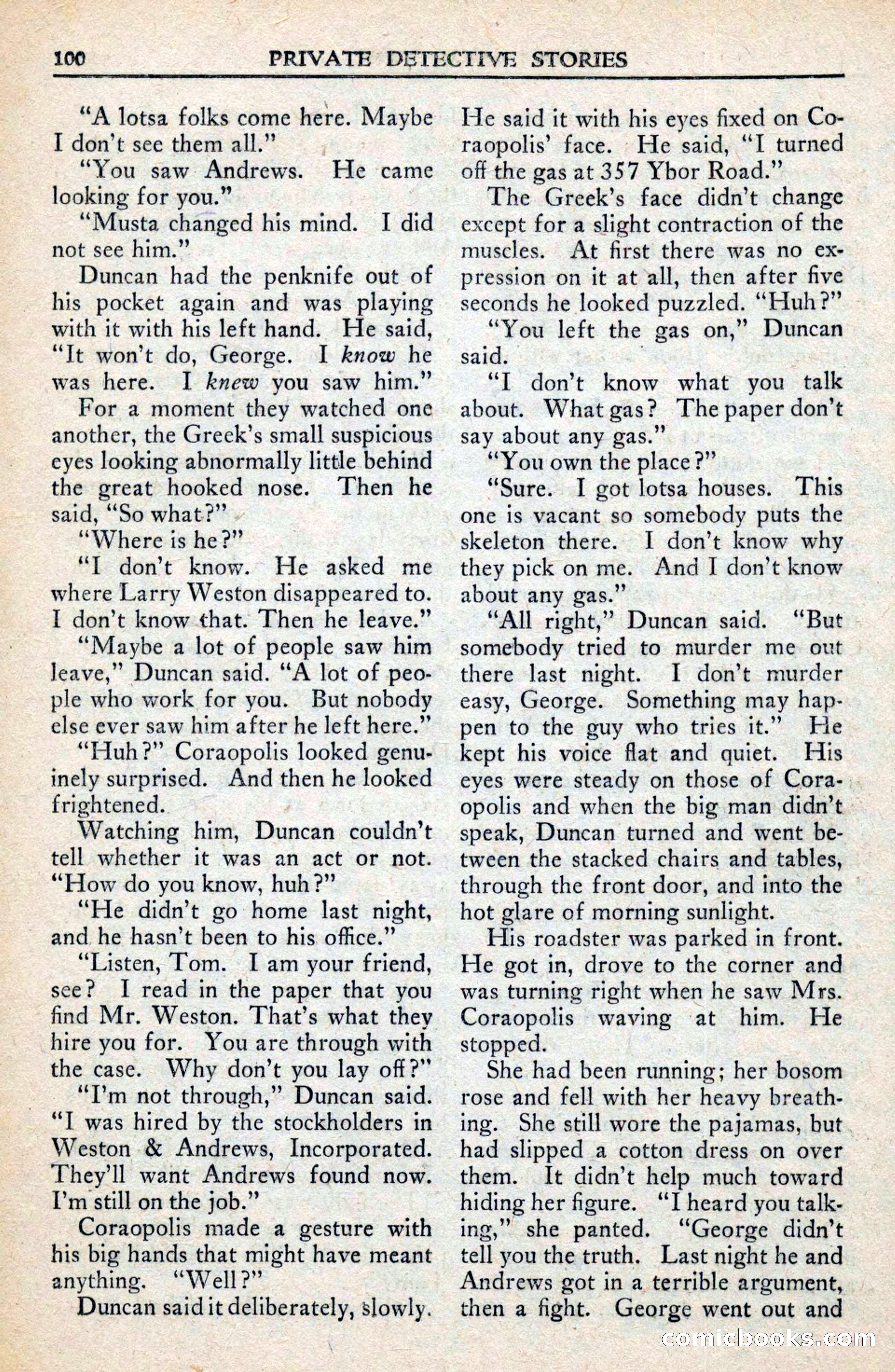 Private Detective Stories, February 1942 — page 102 of 132