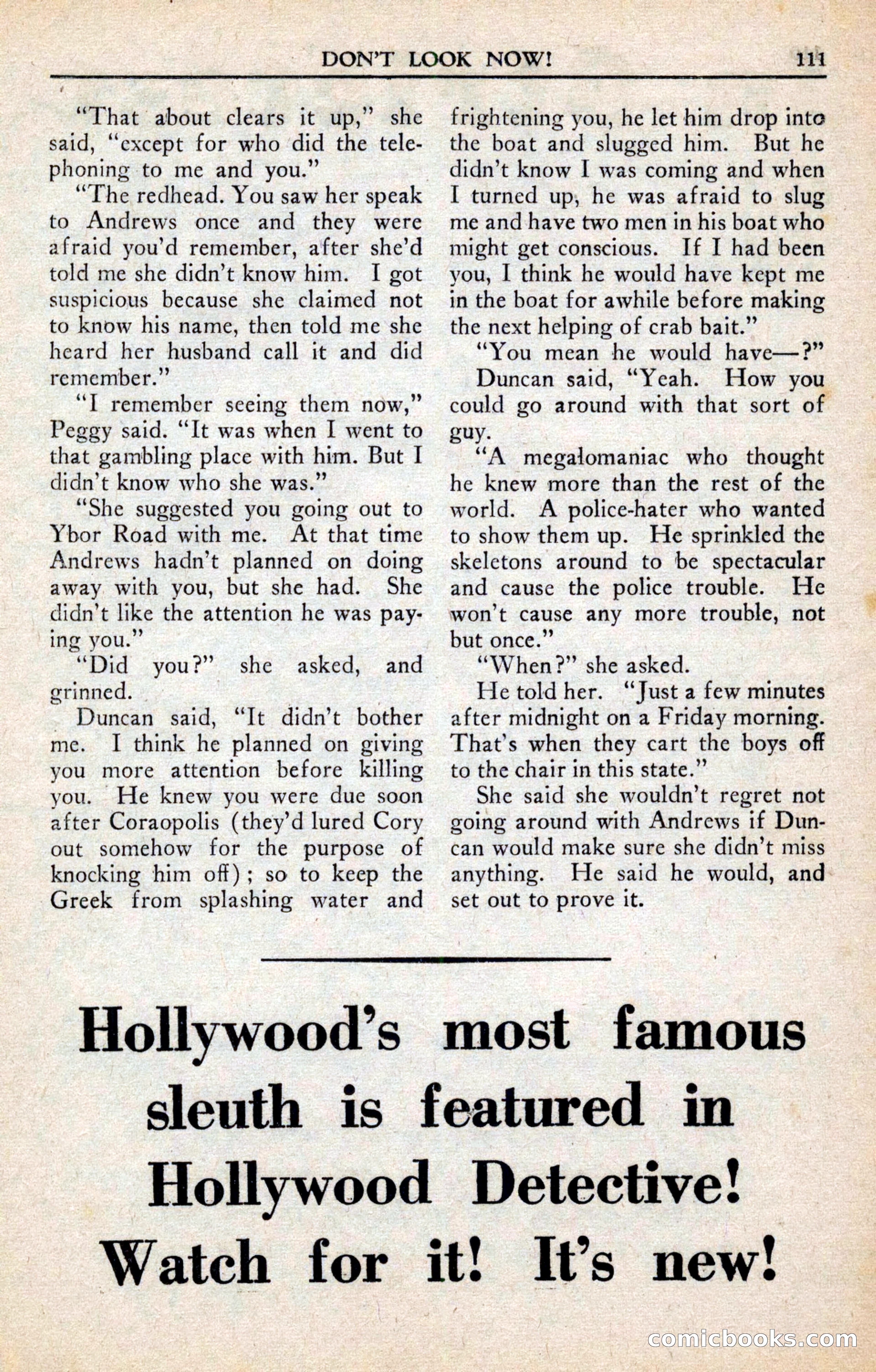 Private Detective Stories, February 1942 — page 113 of 132