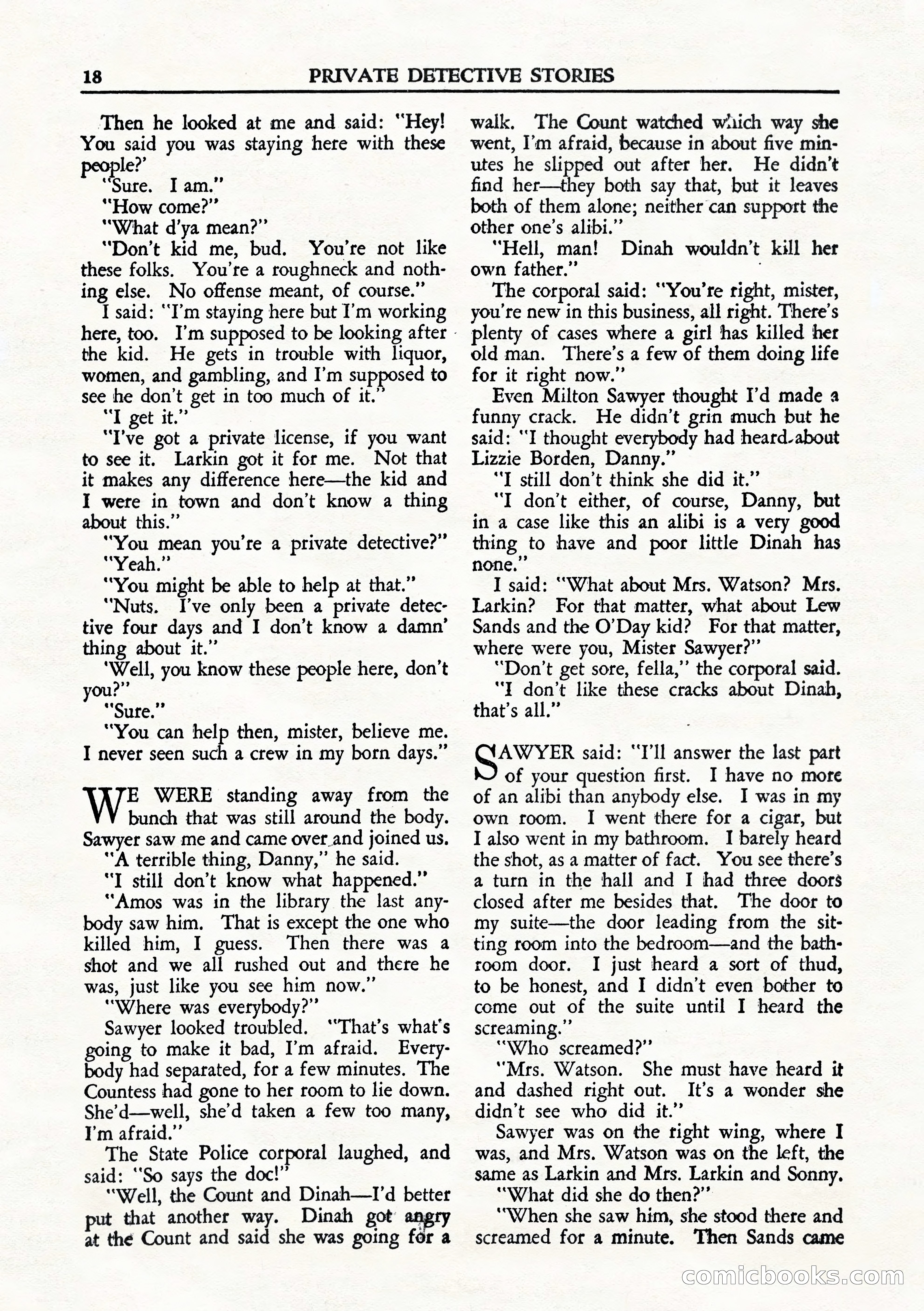 Private Detective Stories, August 1944 — page 20 of 100