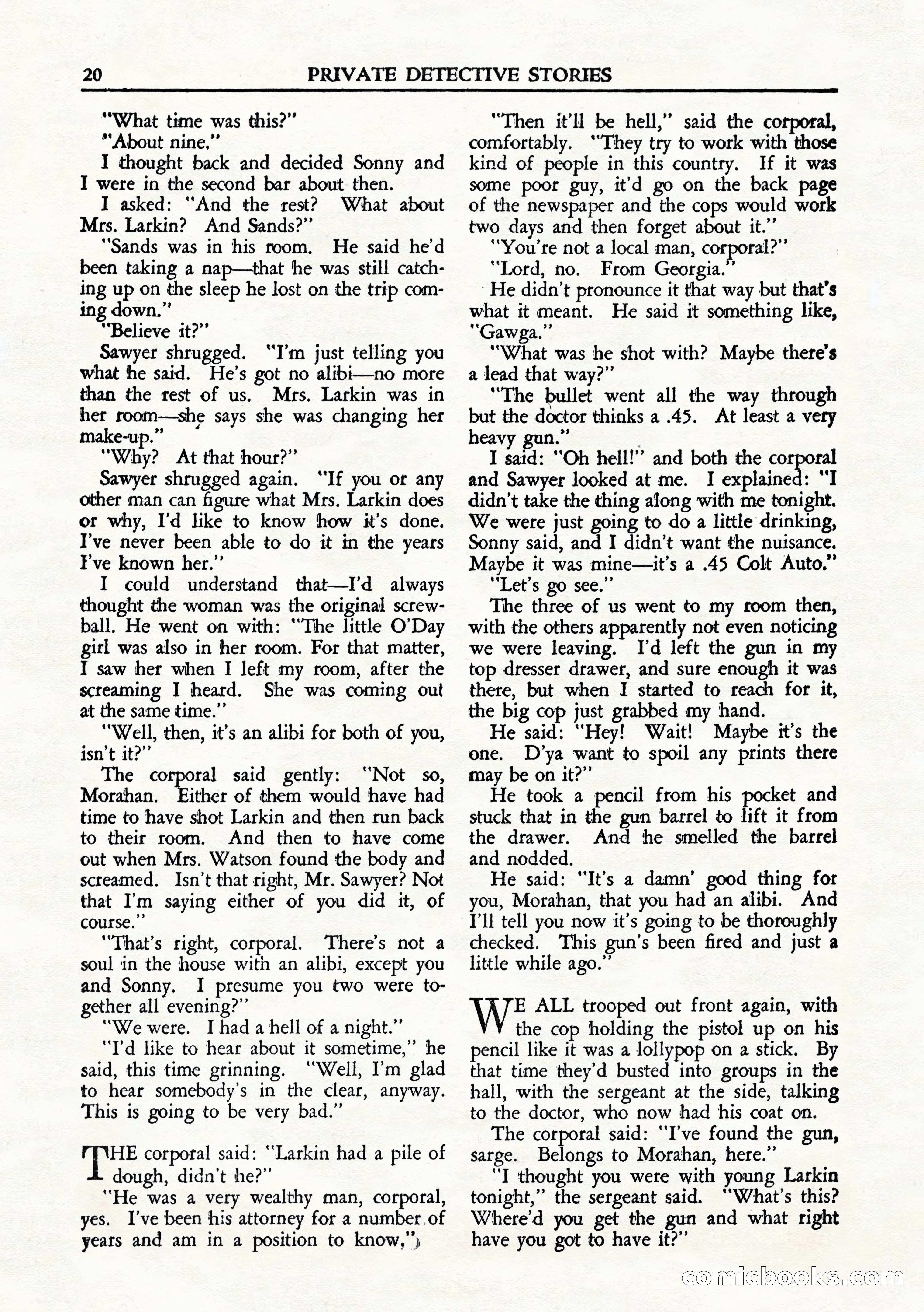 Private Detective Stories, August 1944 — page 22 of 100