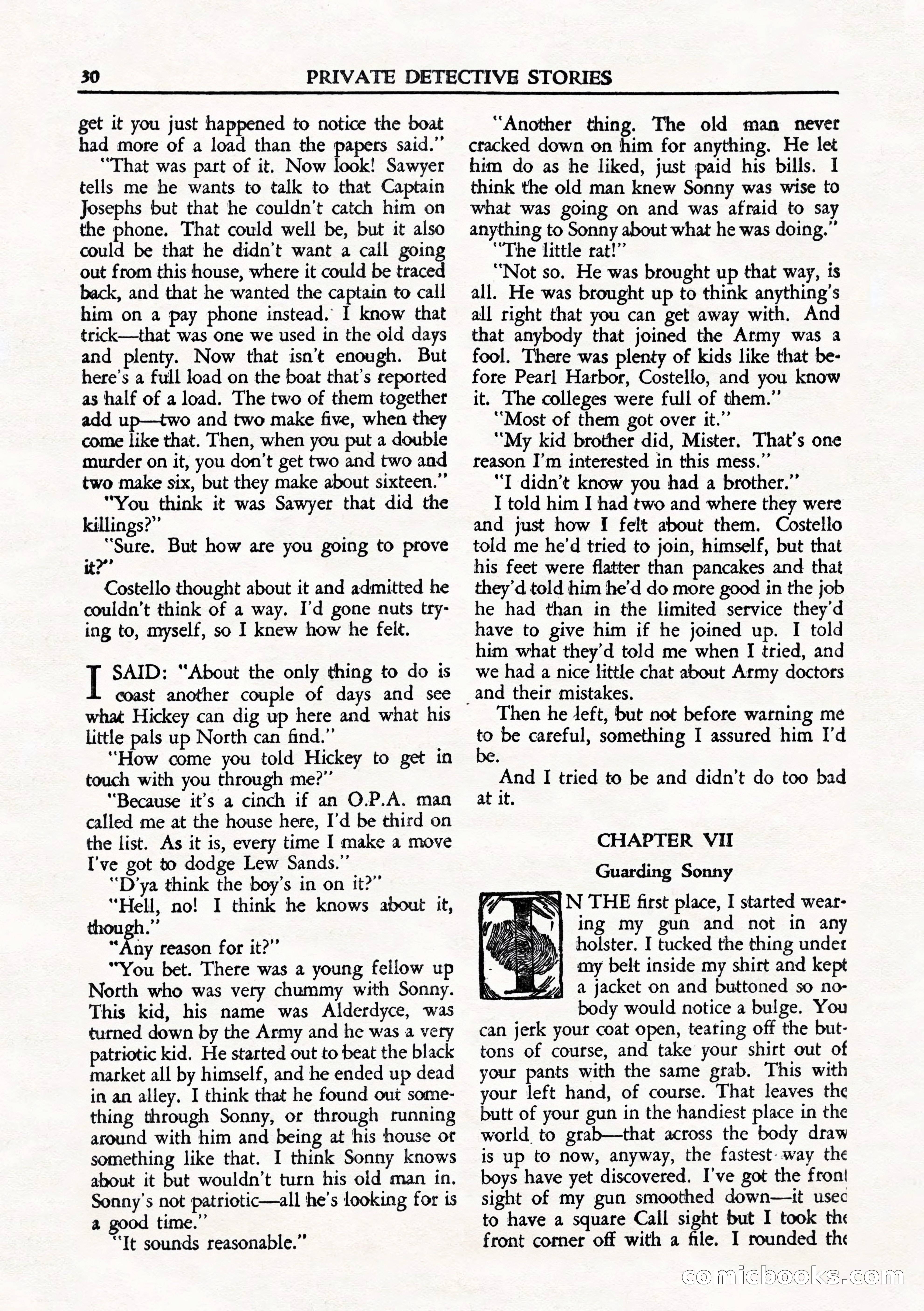 Private Detective Stories, August 1944 — page 32 of 100
