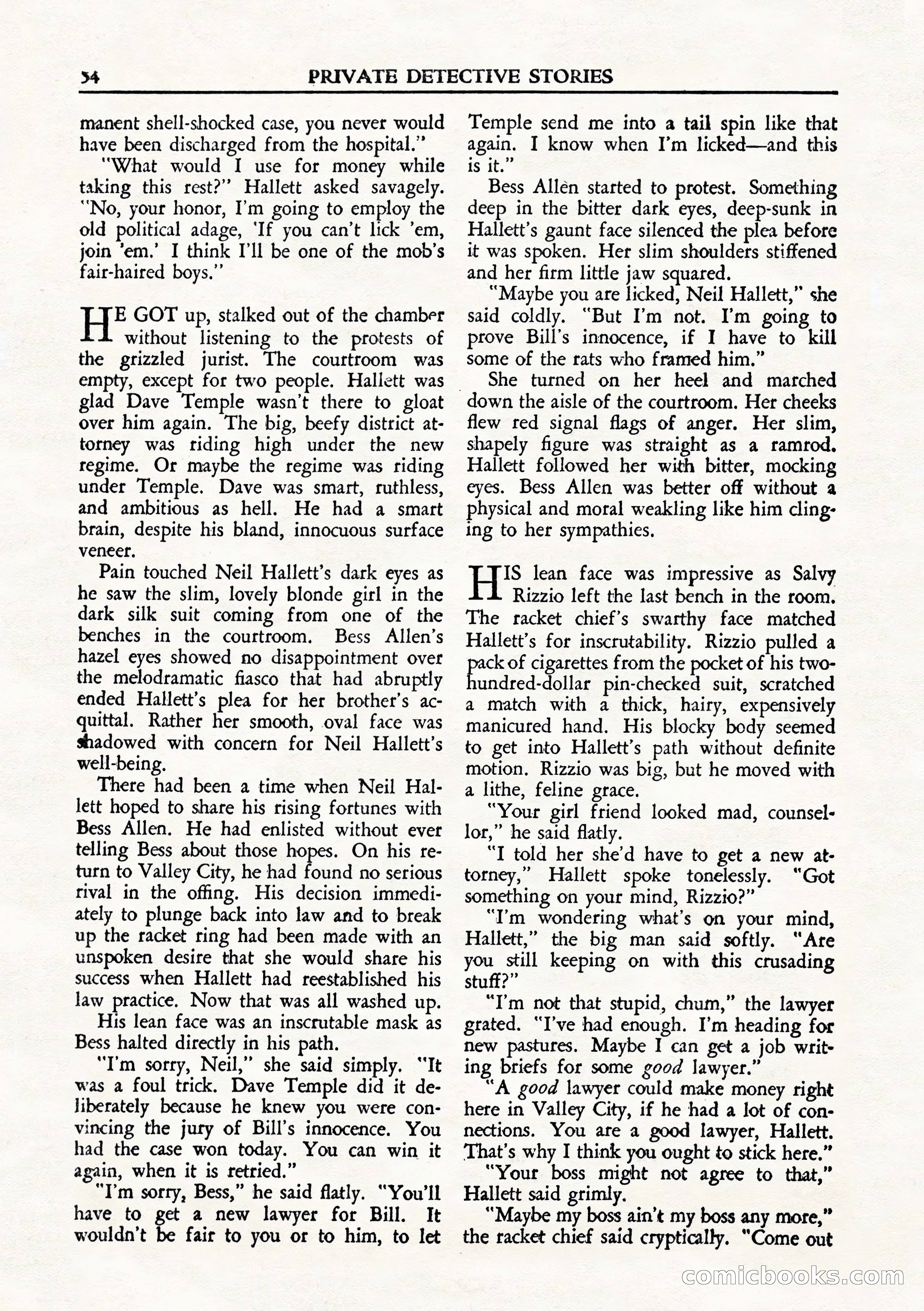 Private Detective Stories, August 1944 — page 56 of 100
