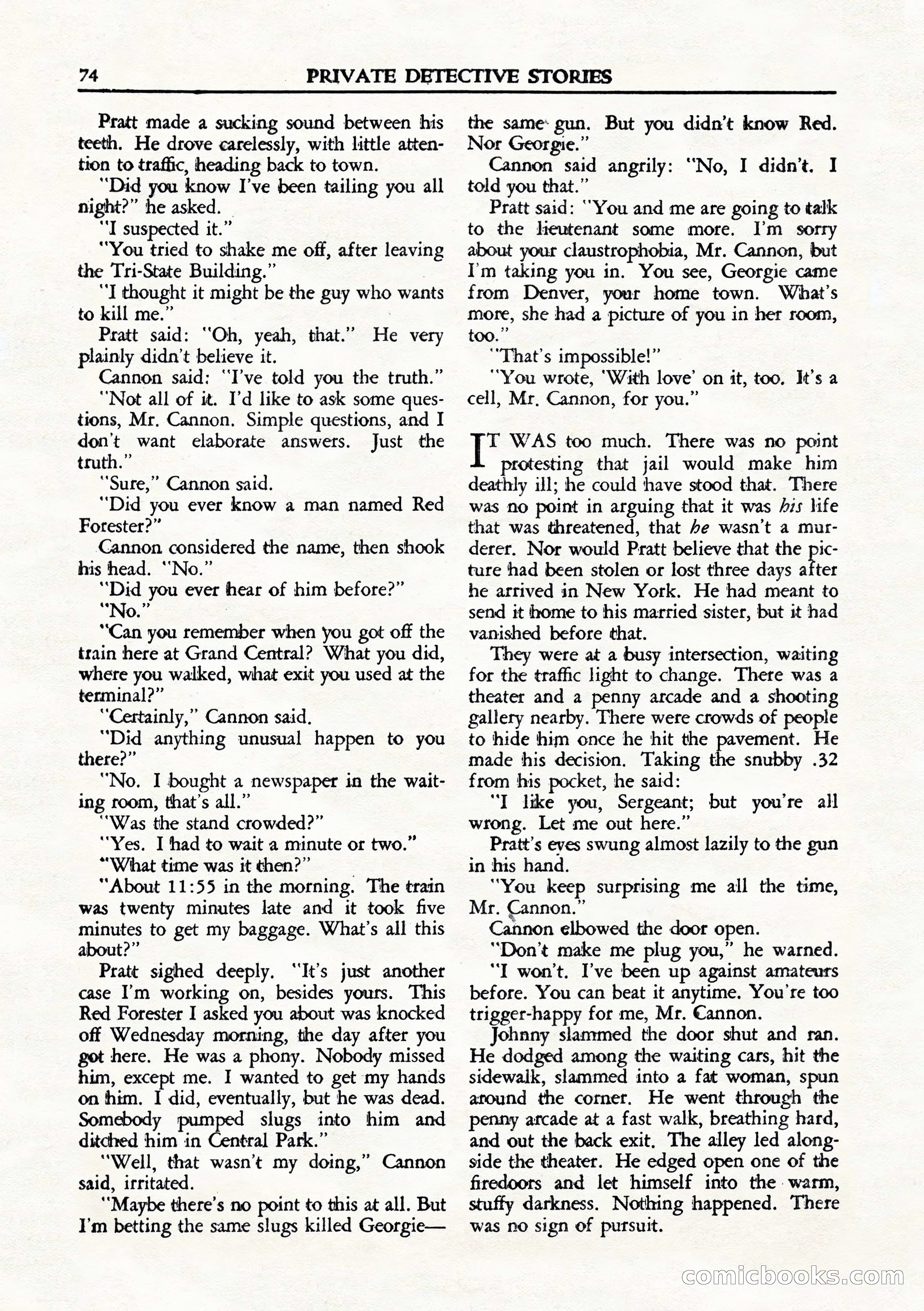 Private Detective Stories, August 1944 — page 76 of 100