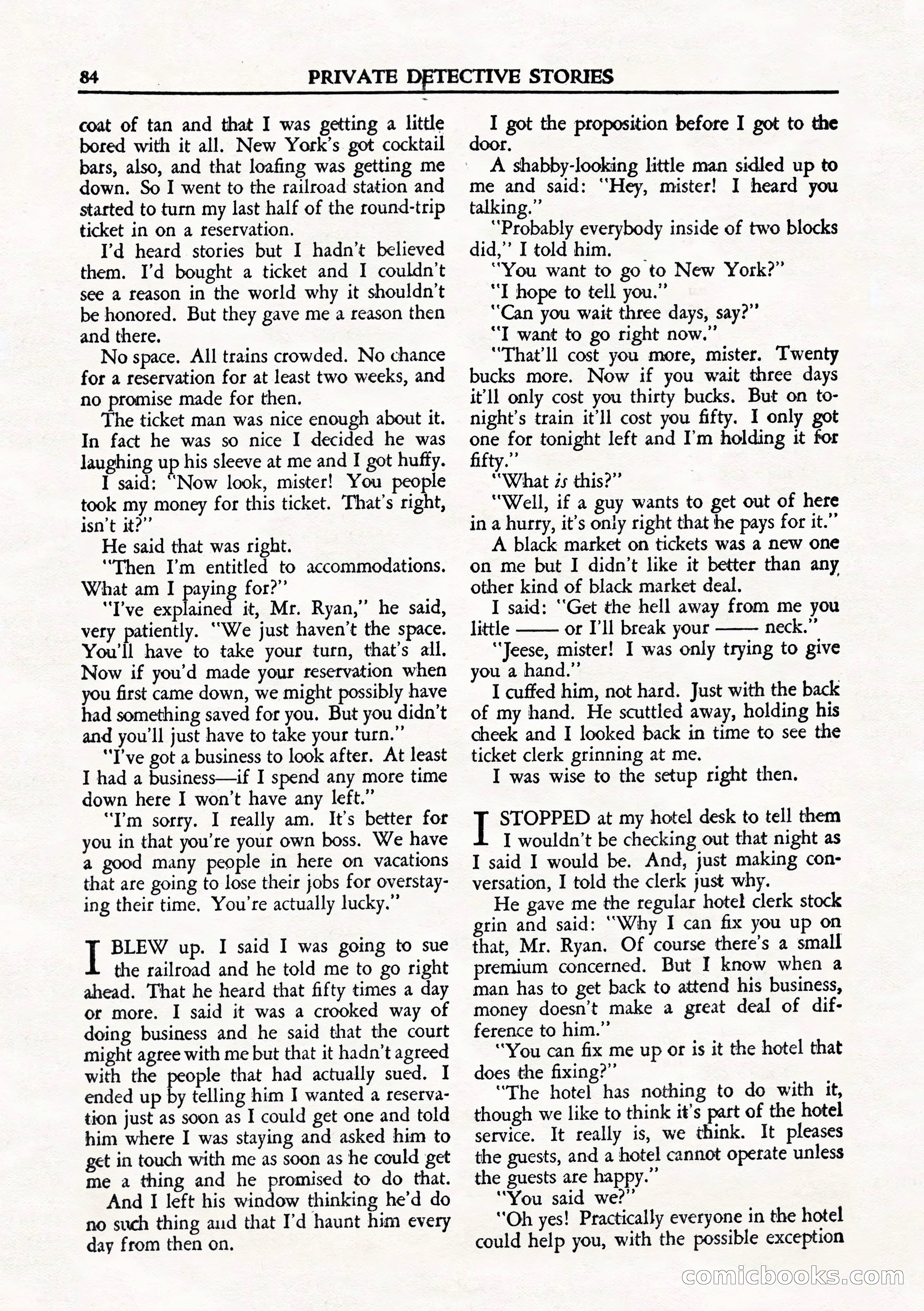 Private Detective Stories, August 1944 — page 86 of 100