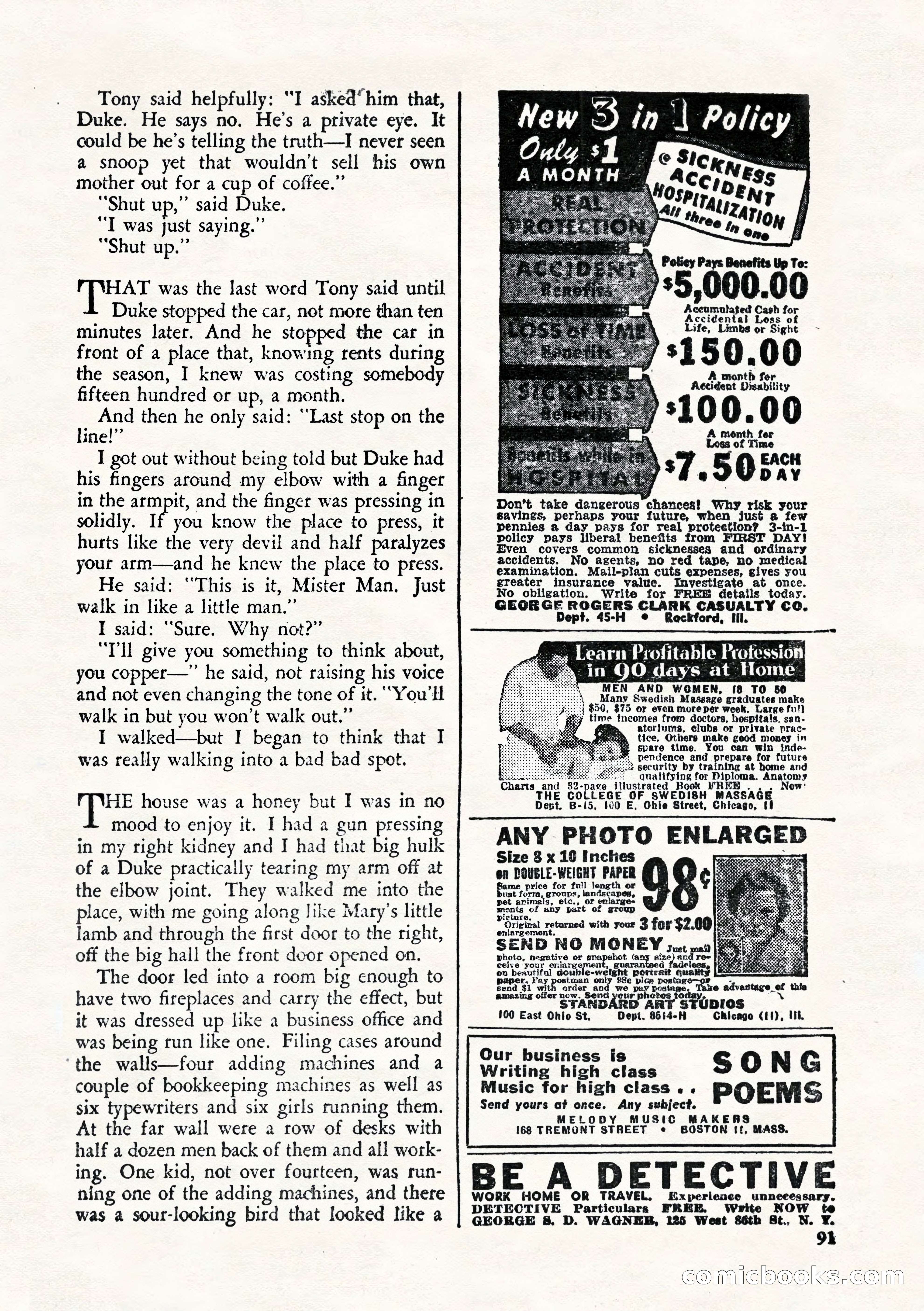 Private Detective Stories, August 1944 — page 93 of 100