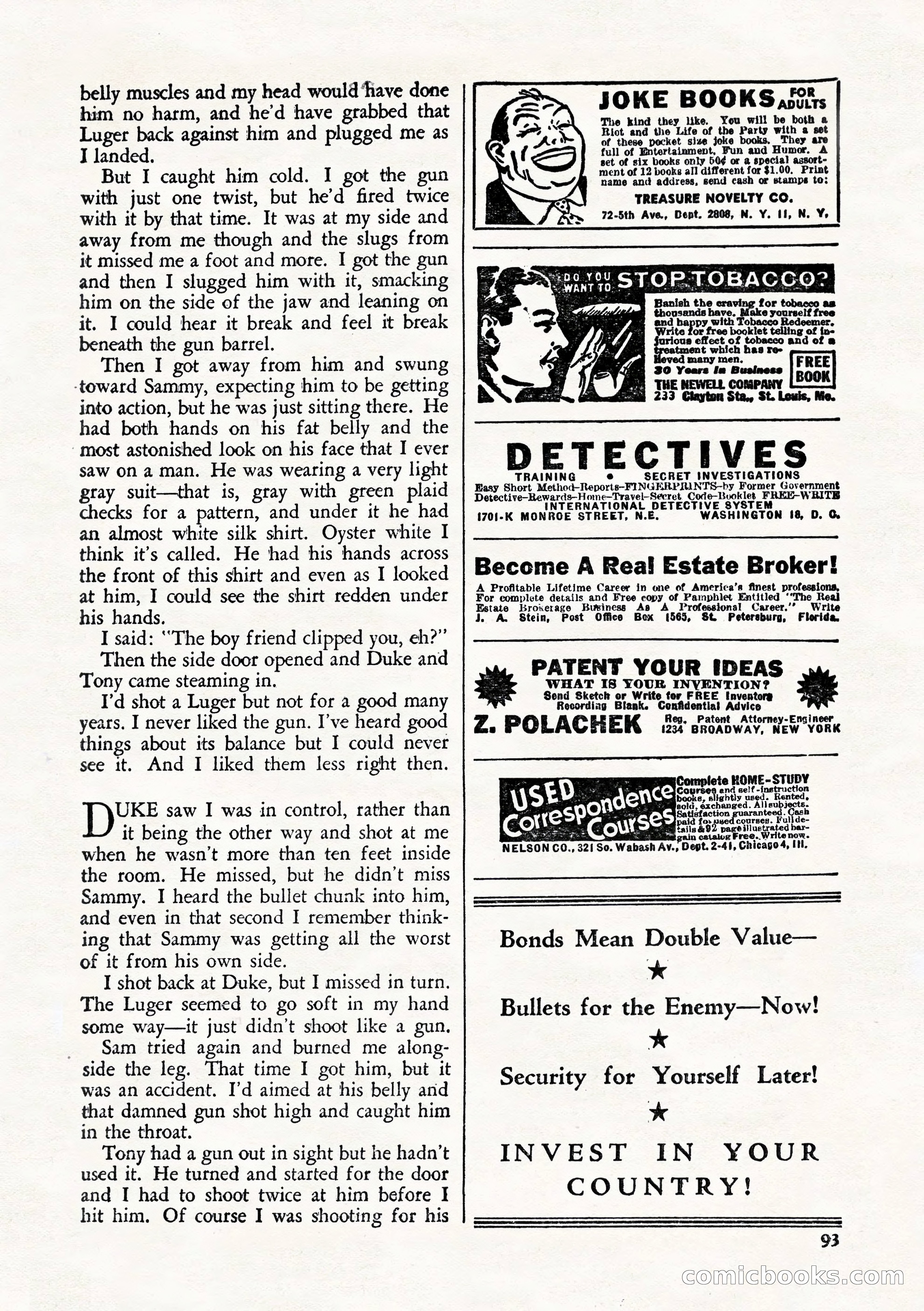 Private Detective Stories, August 1944 — page 95 of 100