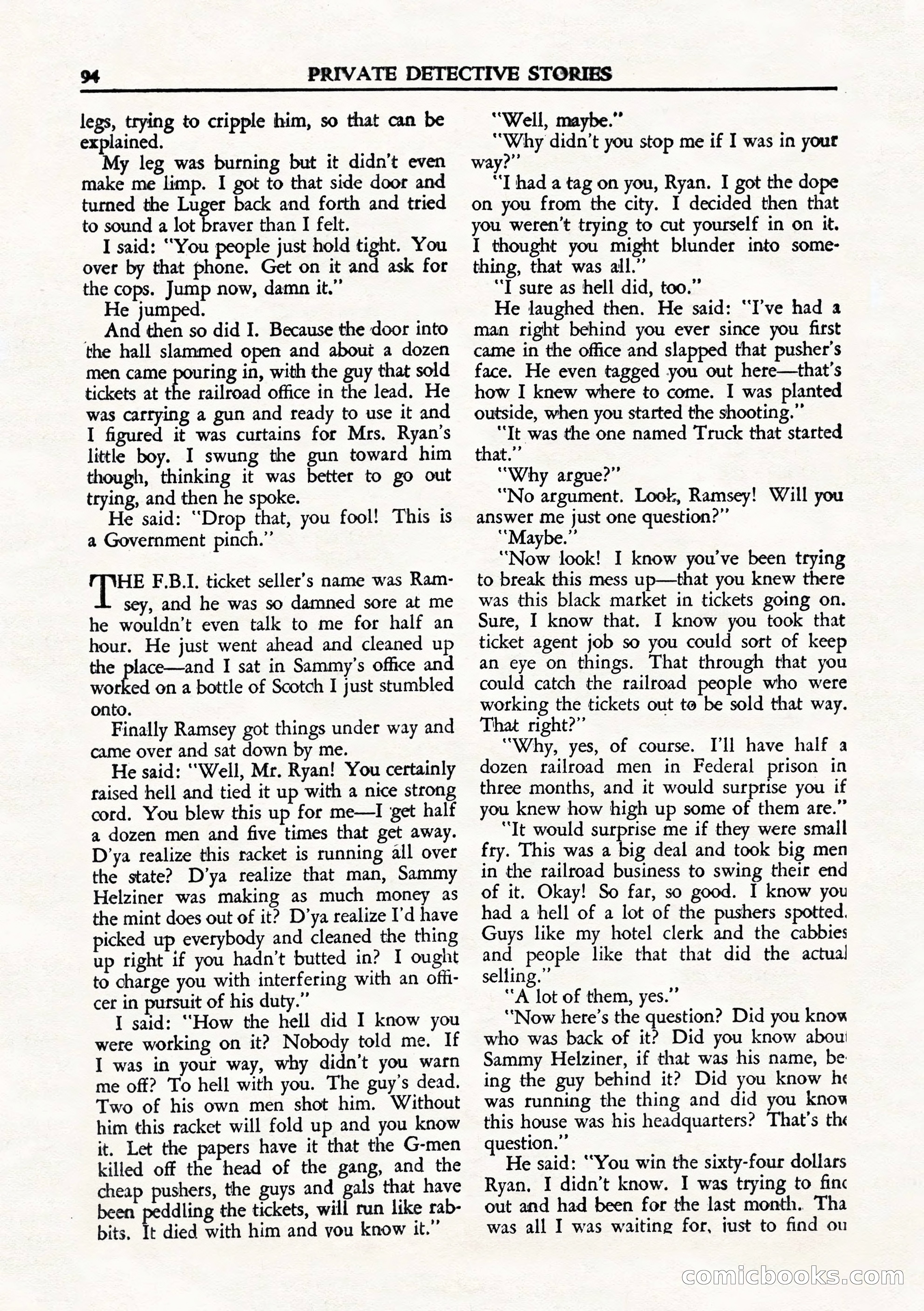 Private Detective Stories, August 1944 — page 96 of 100