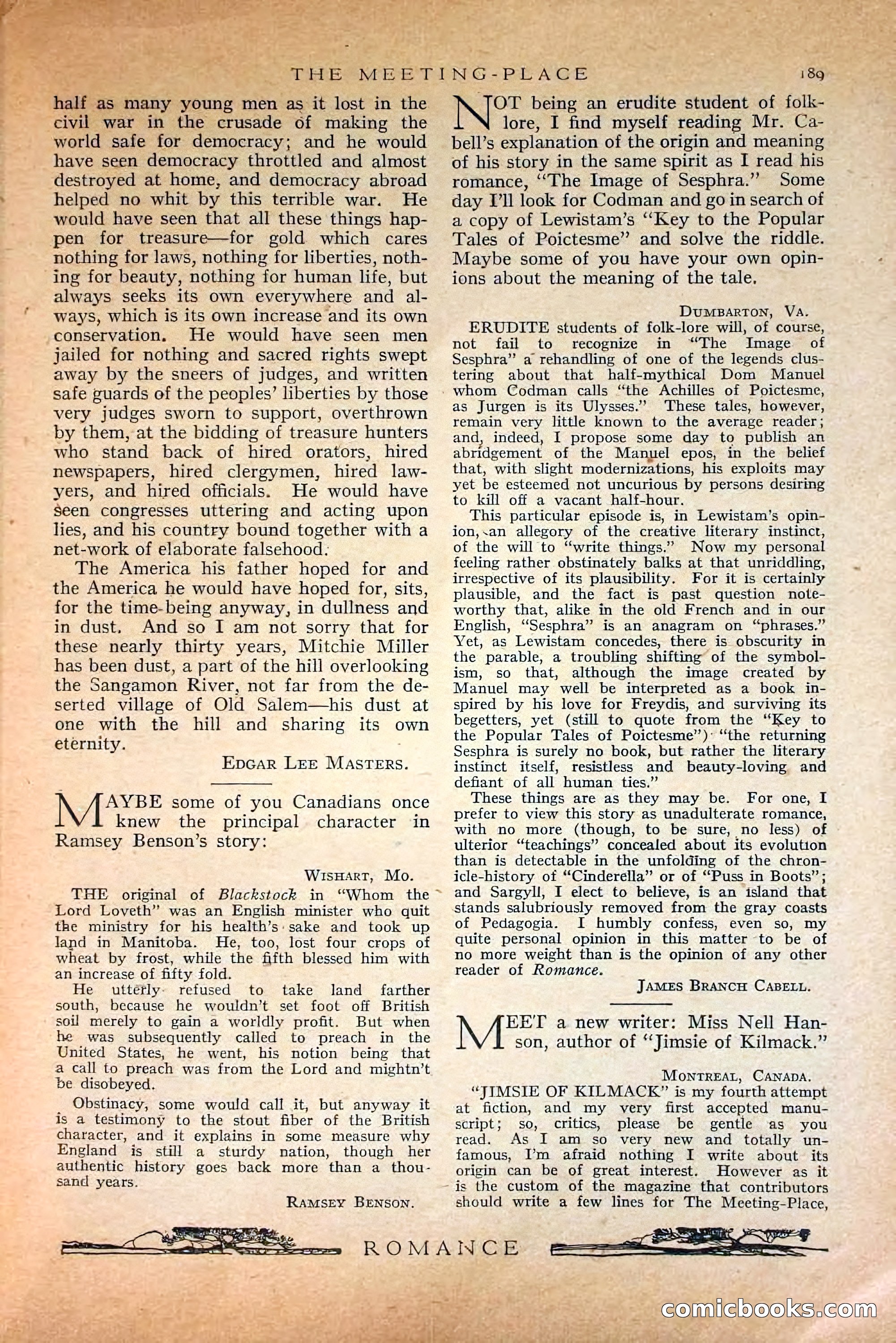 Romance, October 1920 — page 195 of 200