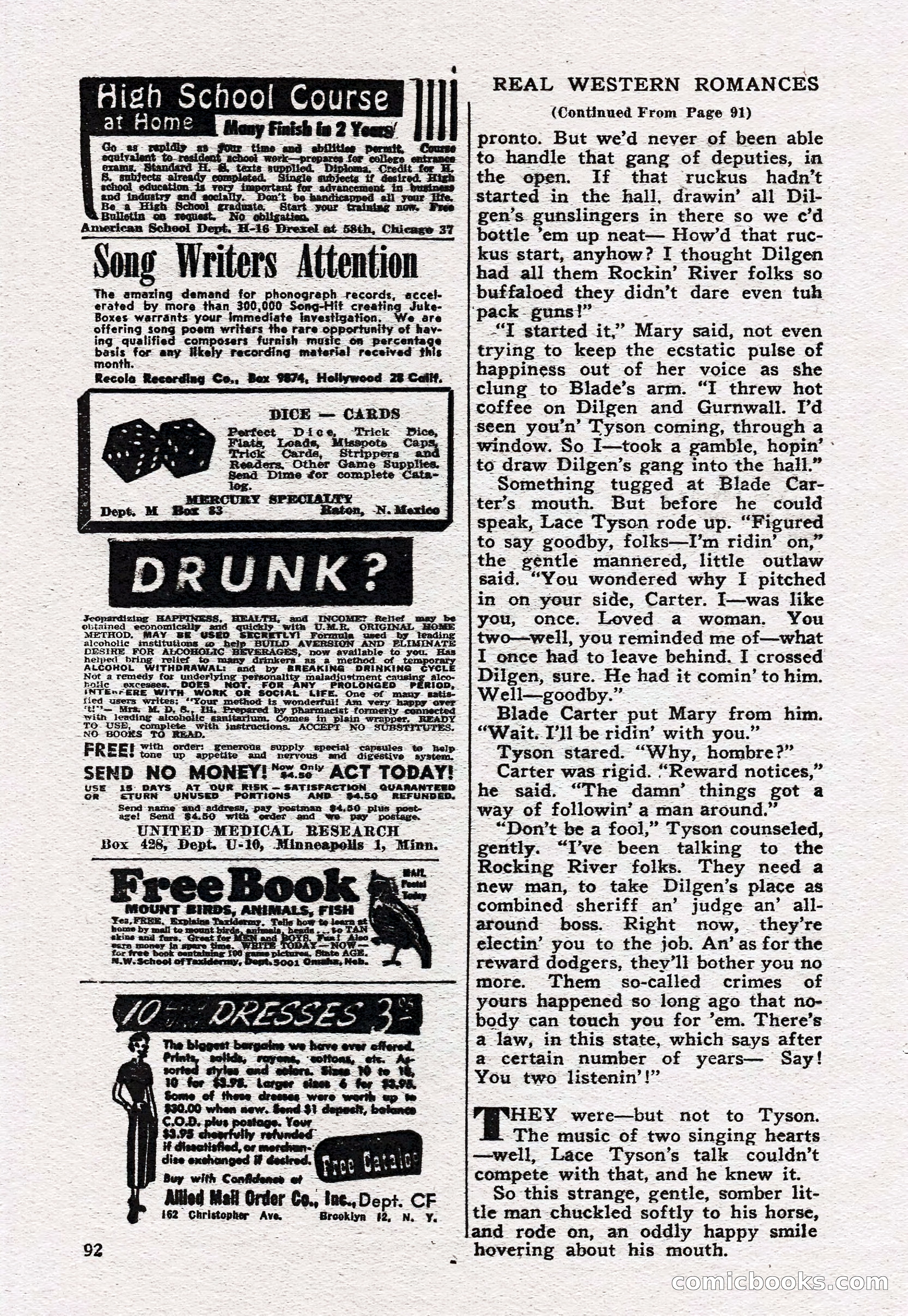 Real Western Romances, January 1950 — page 86 of 95