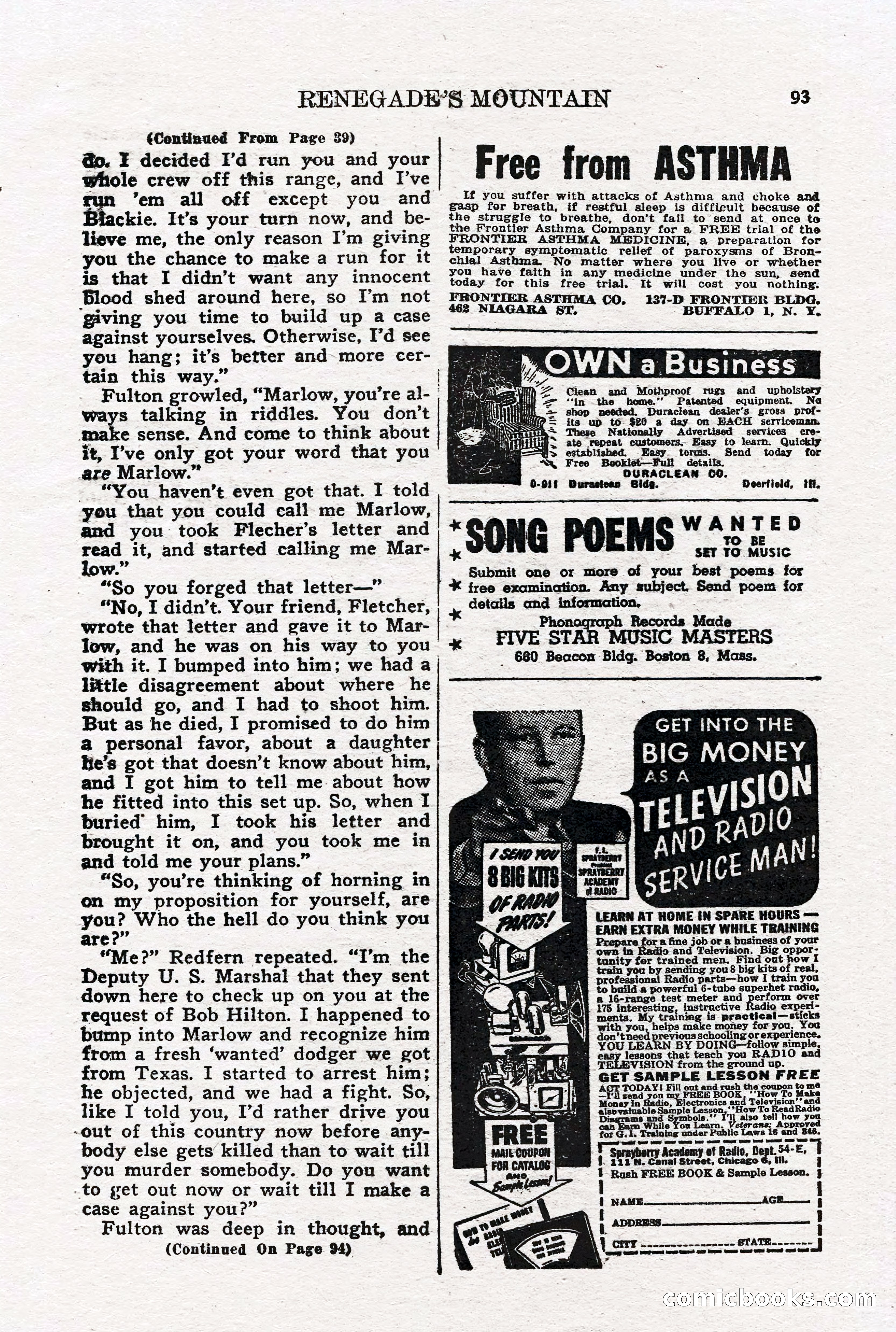 Real Western Romances, January 1950 — page 87 of 95
