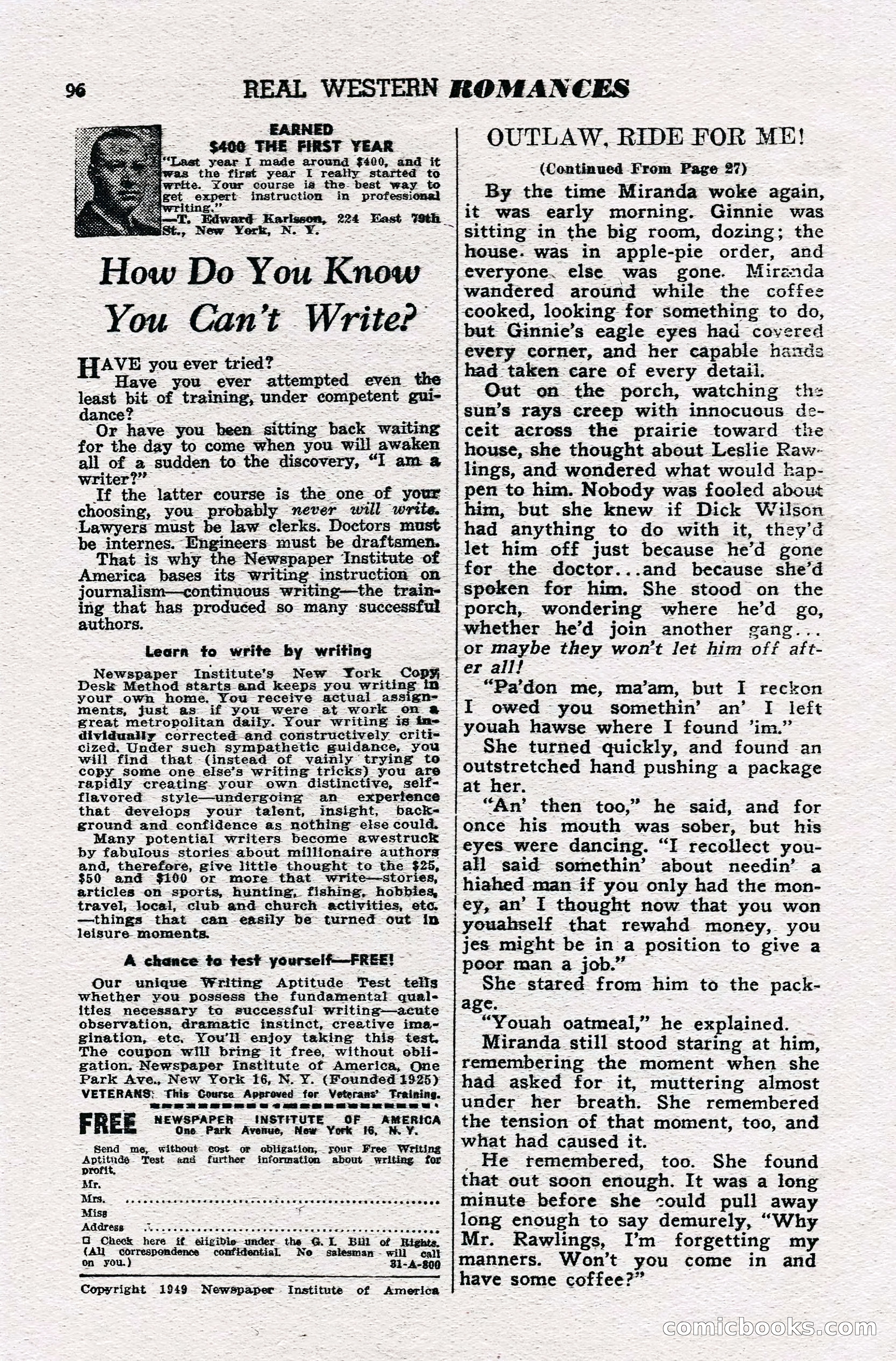 Real Western Romances, January 1950 — page 90 of 95