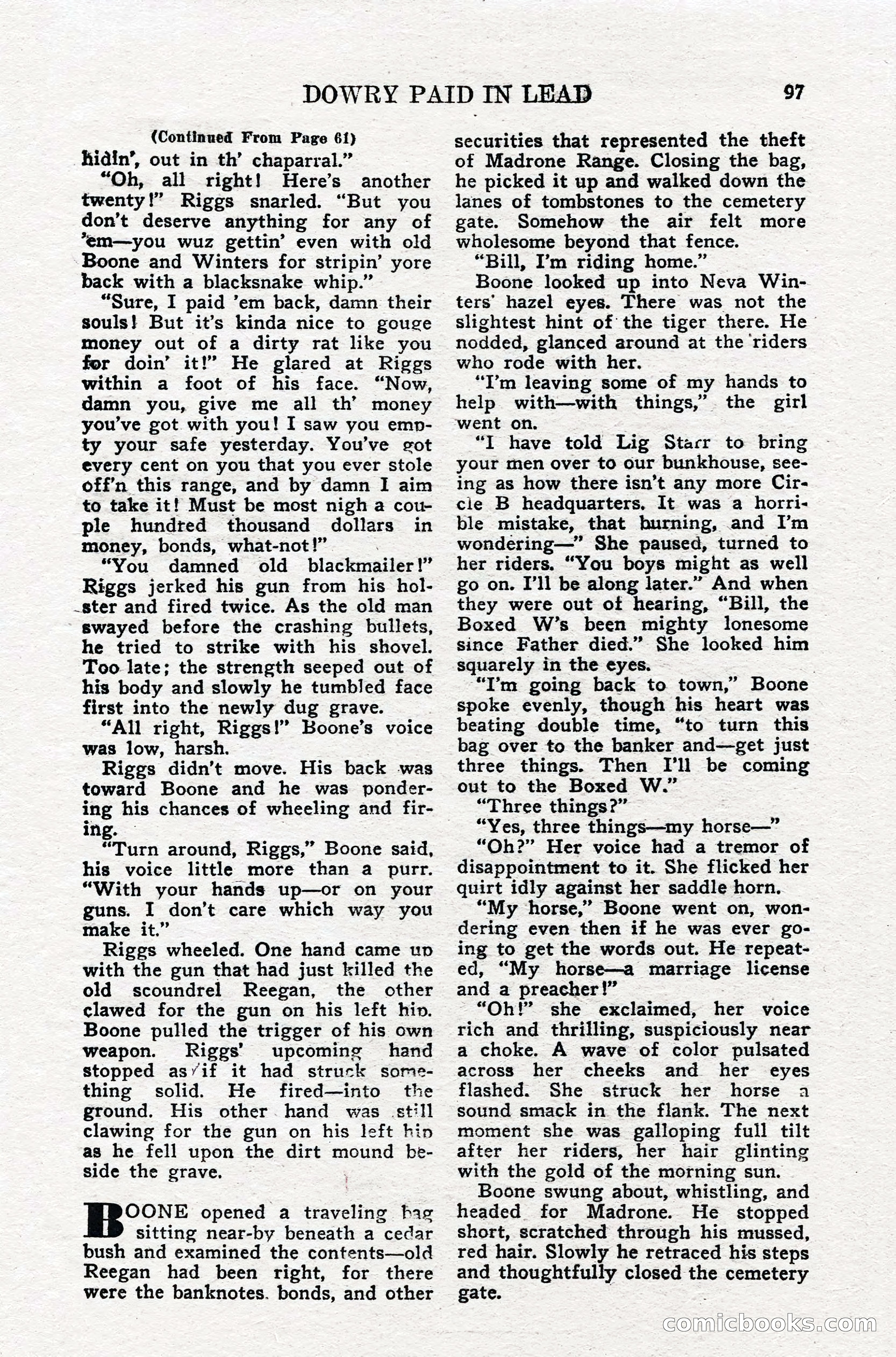Real Western Romances, January 1950 — page 91 of 95