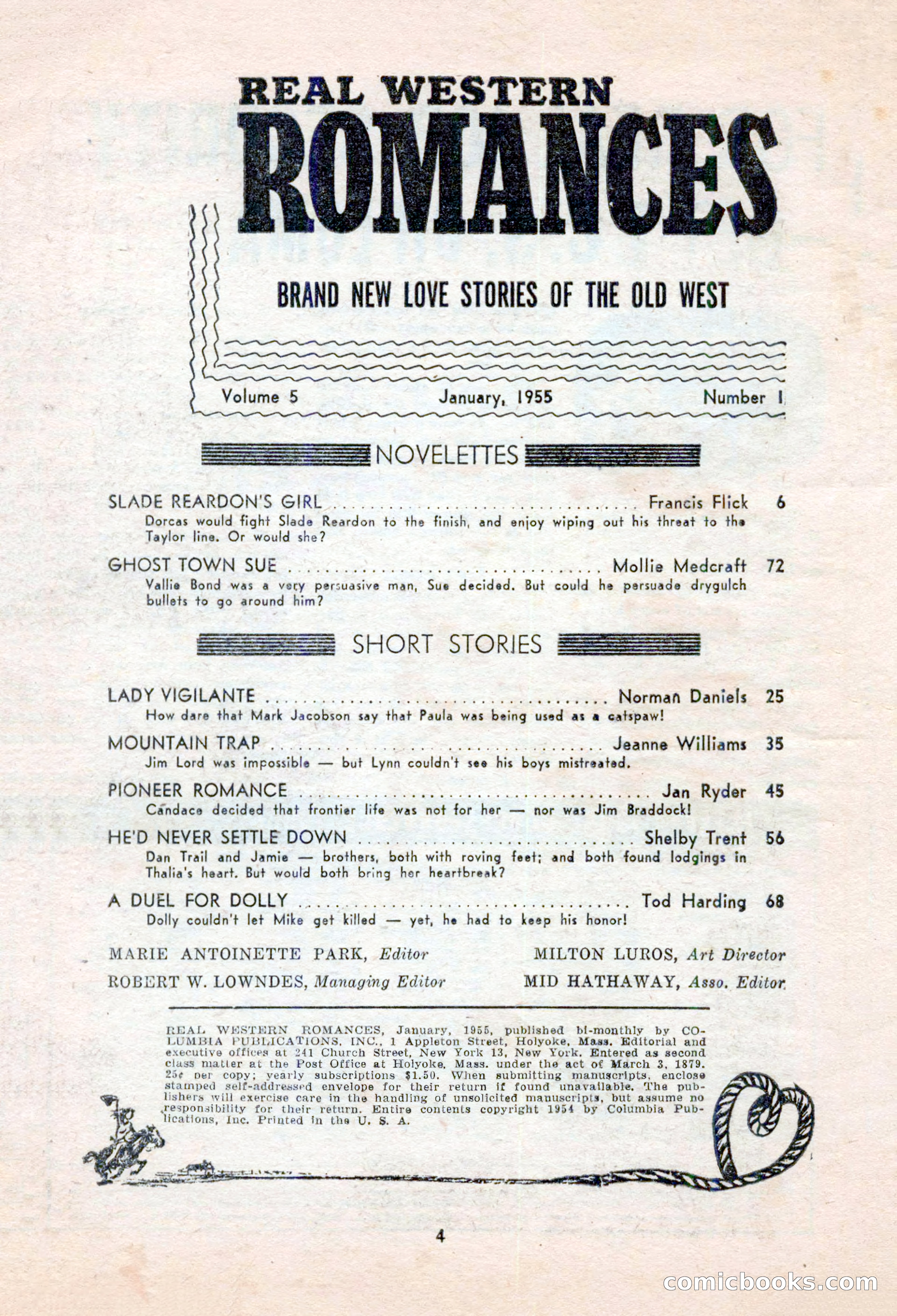 Real Western Romances, January 1955 — page 4 of 100
