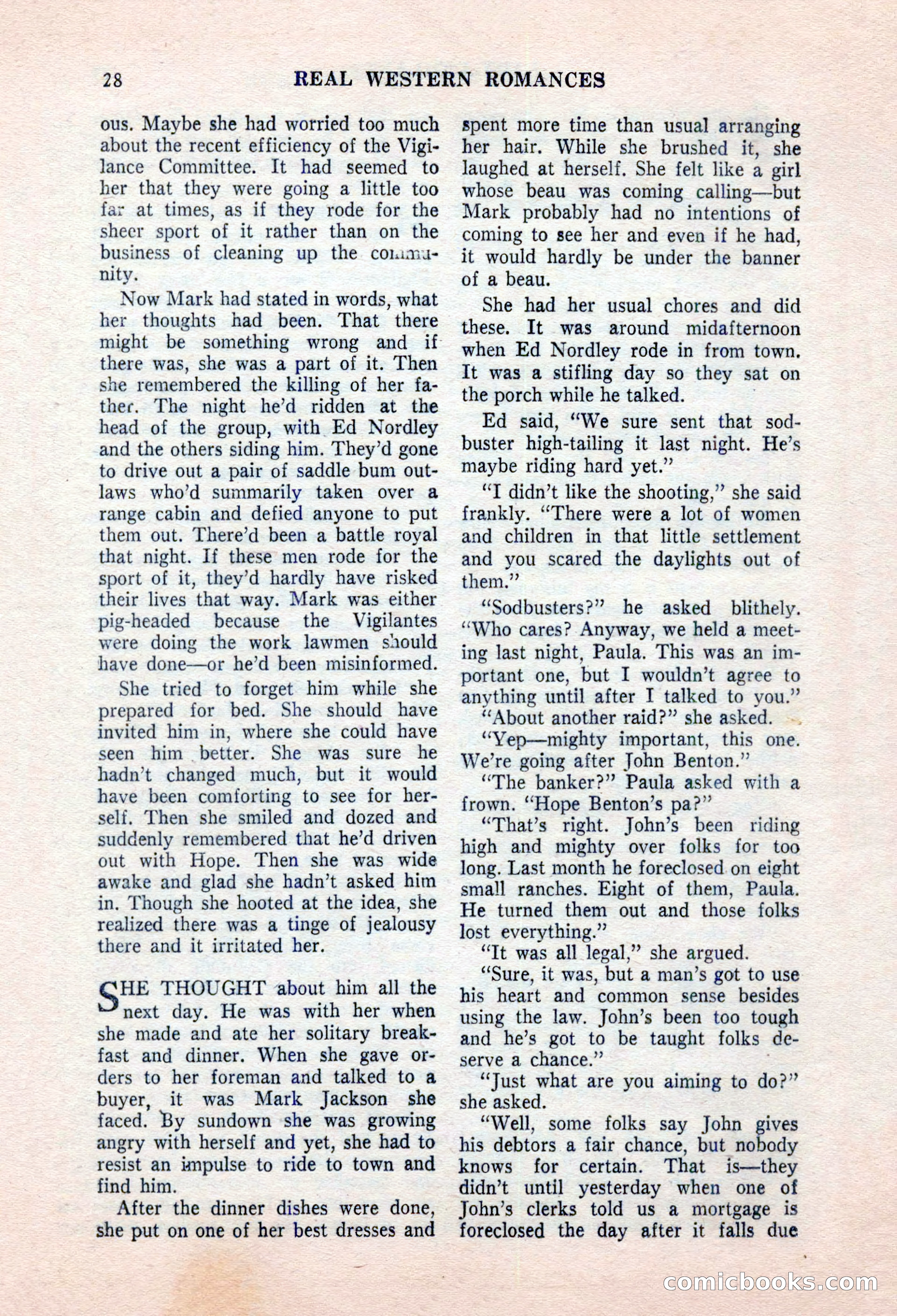 Real Western Romances, January 1955 — page 28 of 100