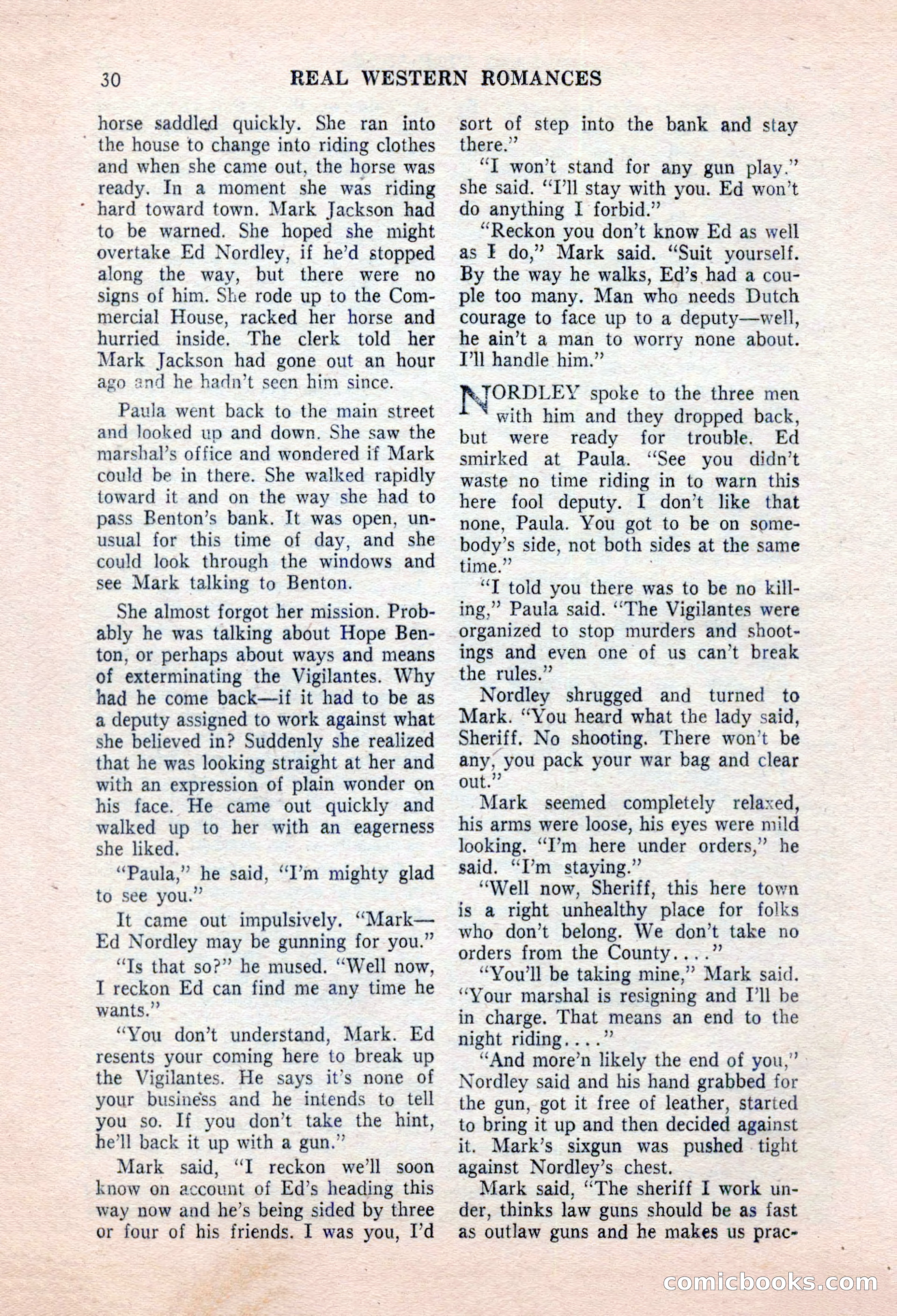 Real Western Romances, January 1955 — page 30 of 100