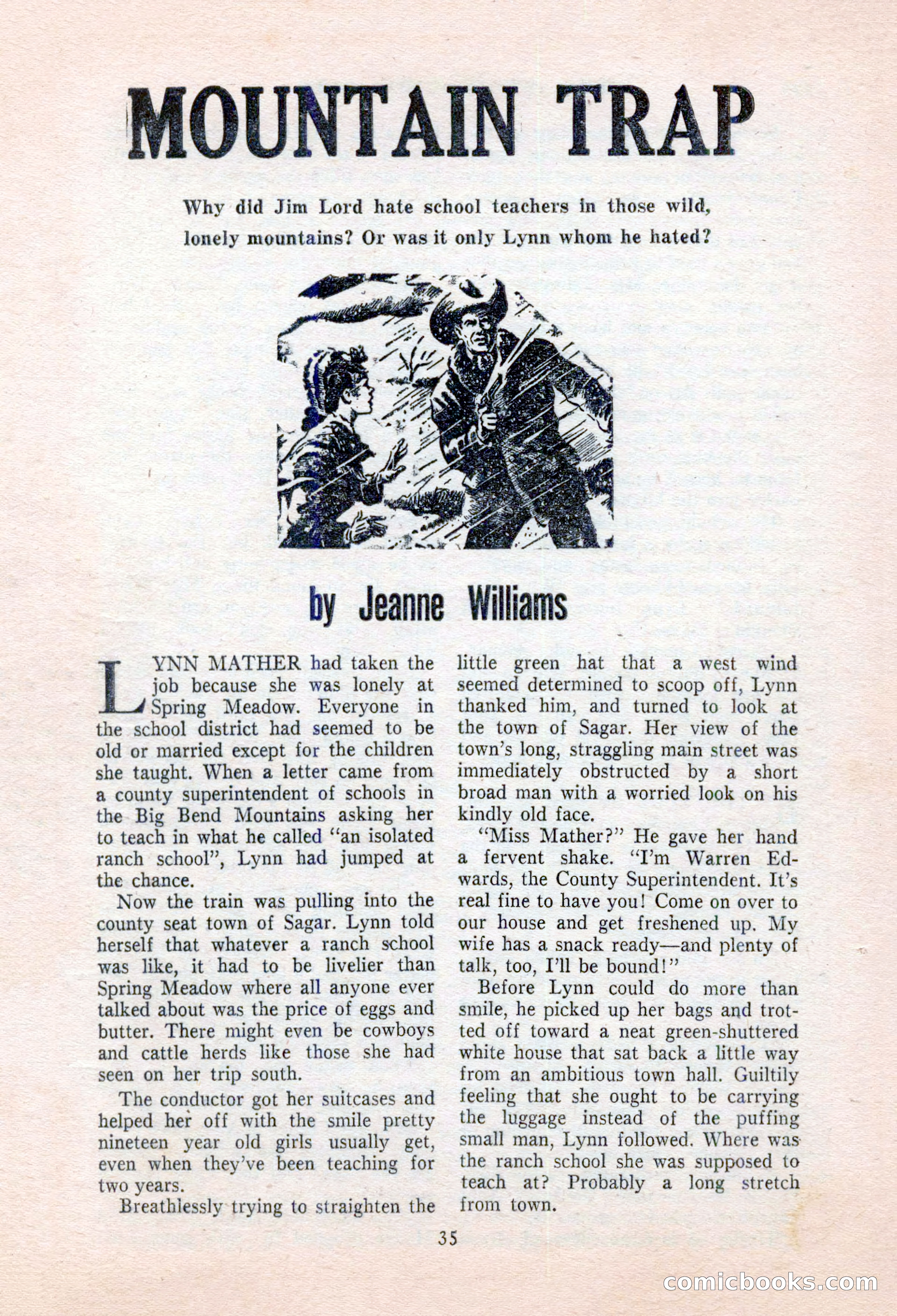 Real Western Romances, January 1955 — page 35 of 100