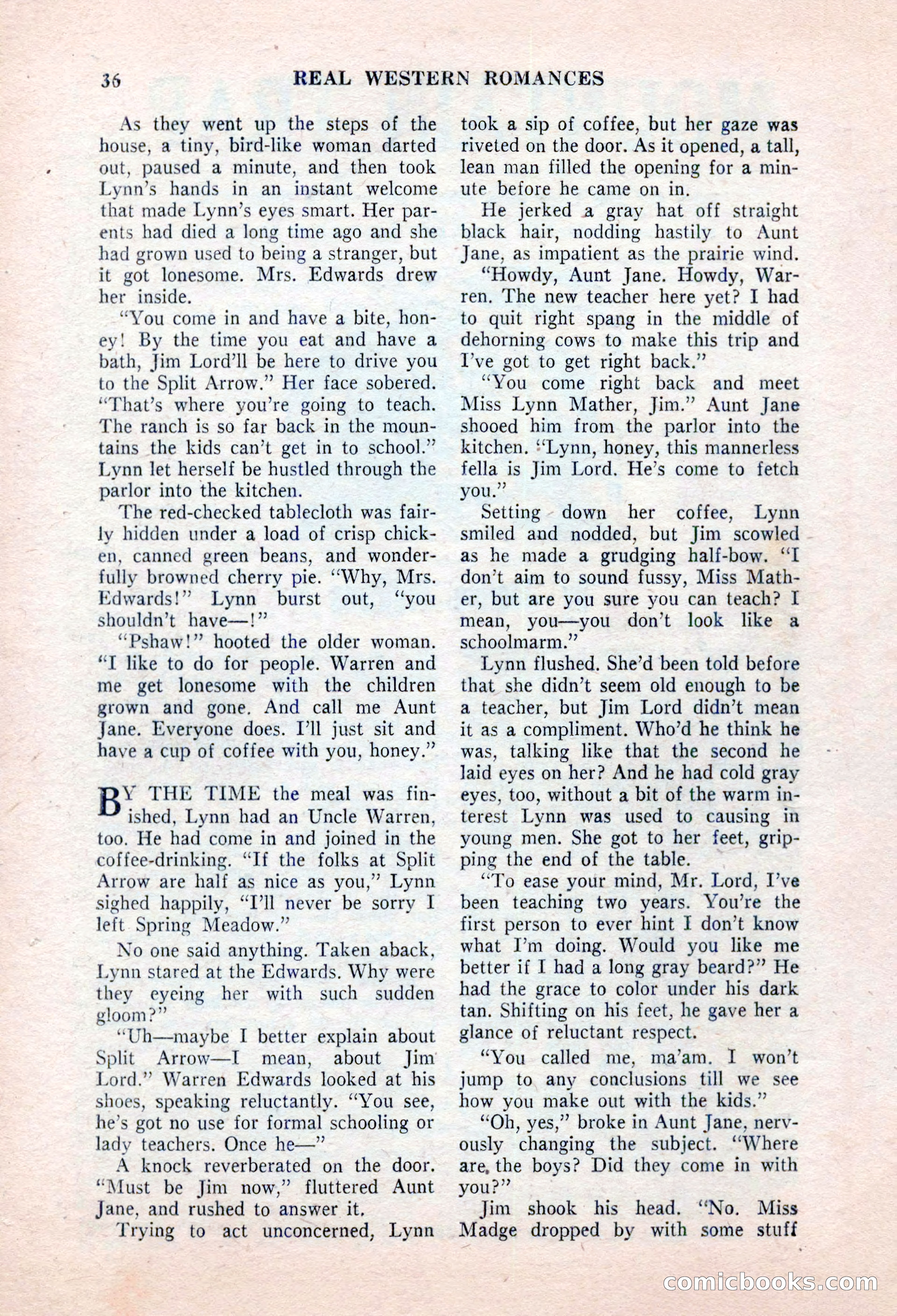 Real Western Romances, January 1955 — page 36 of 100