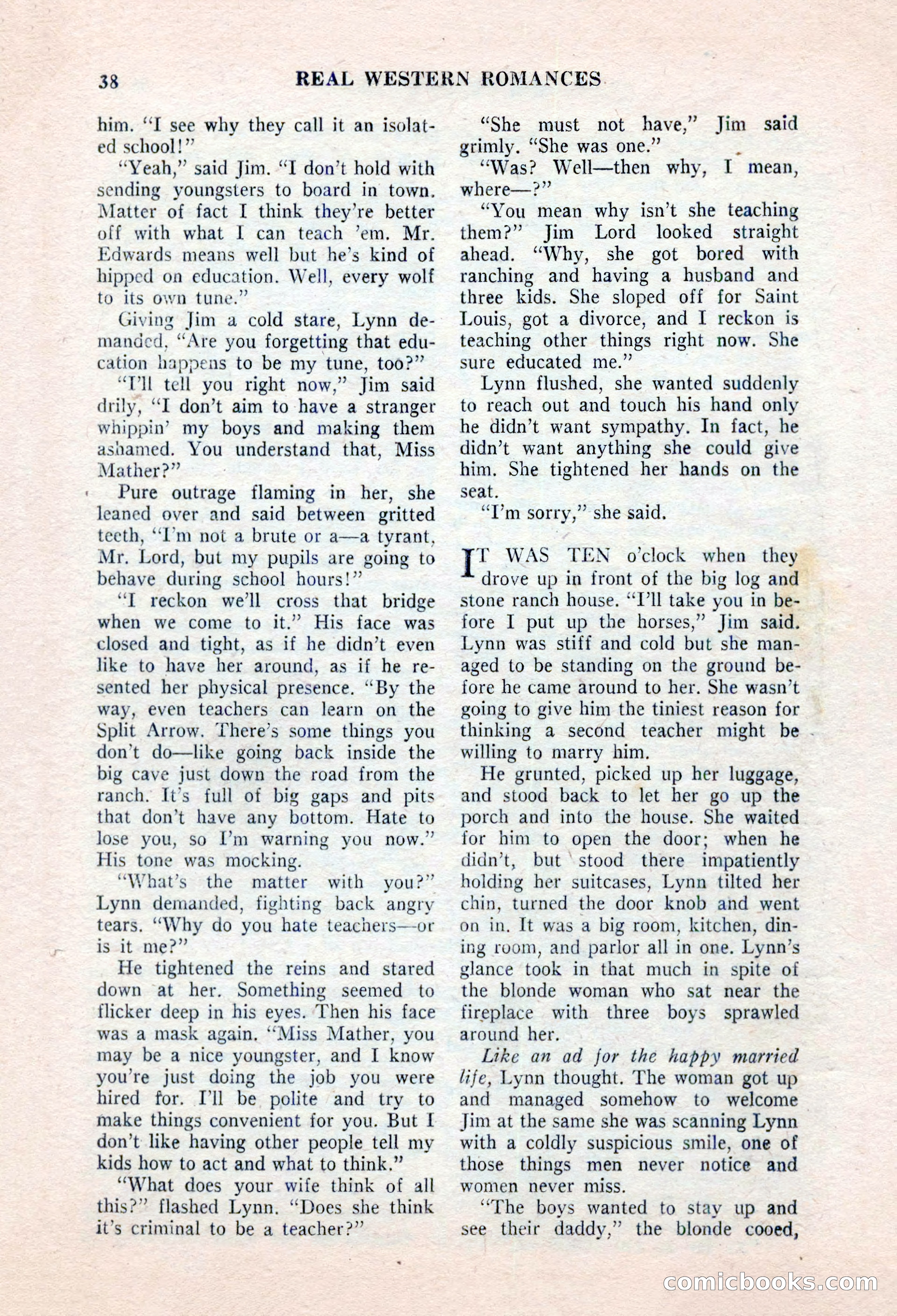 Real Western Romances, January 1955 — page 38 of 100