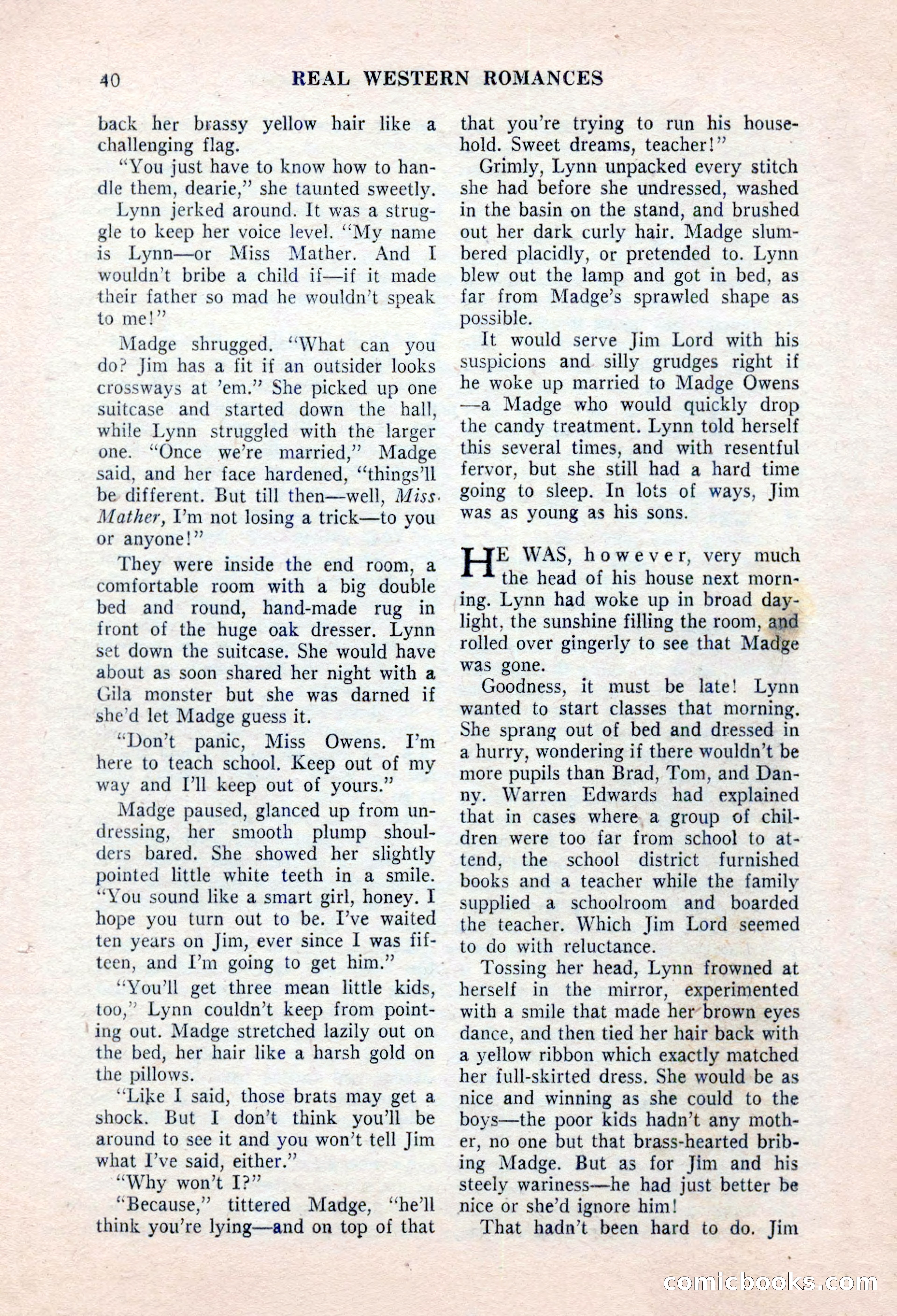 Real Western Romances, January 1955 — page 40 of 100