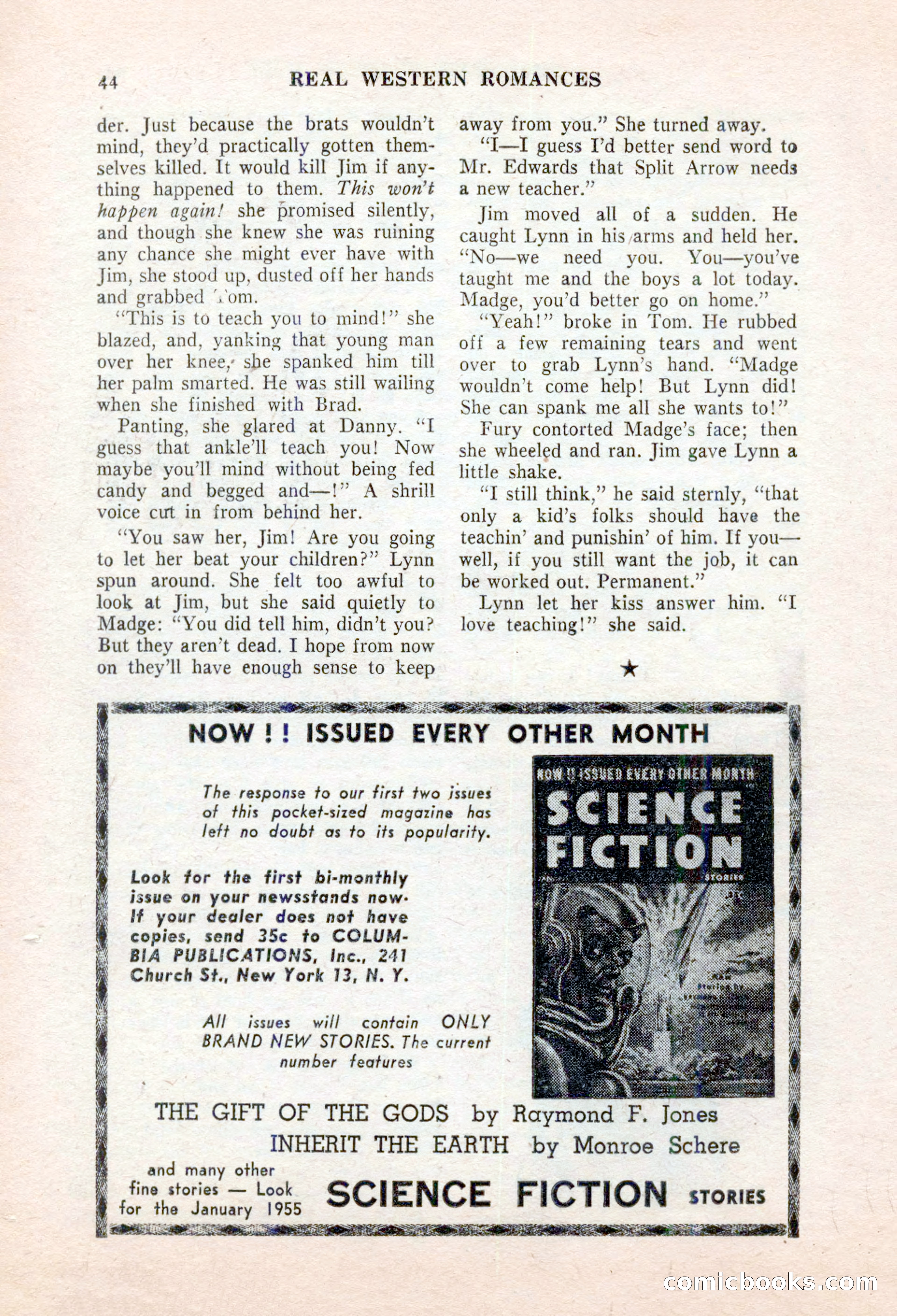 Real Western Romances, January 1955 — page 44 of 100