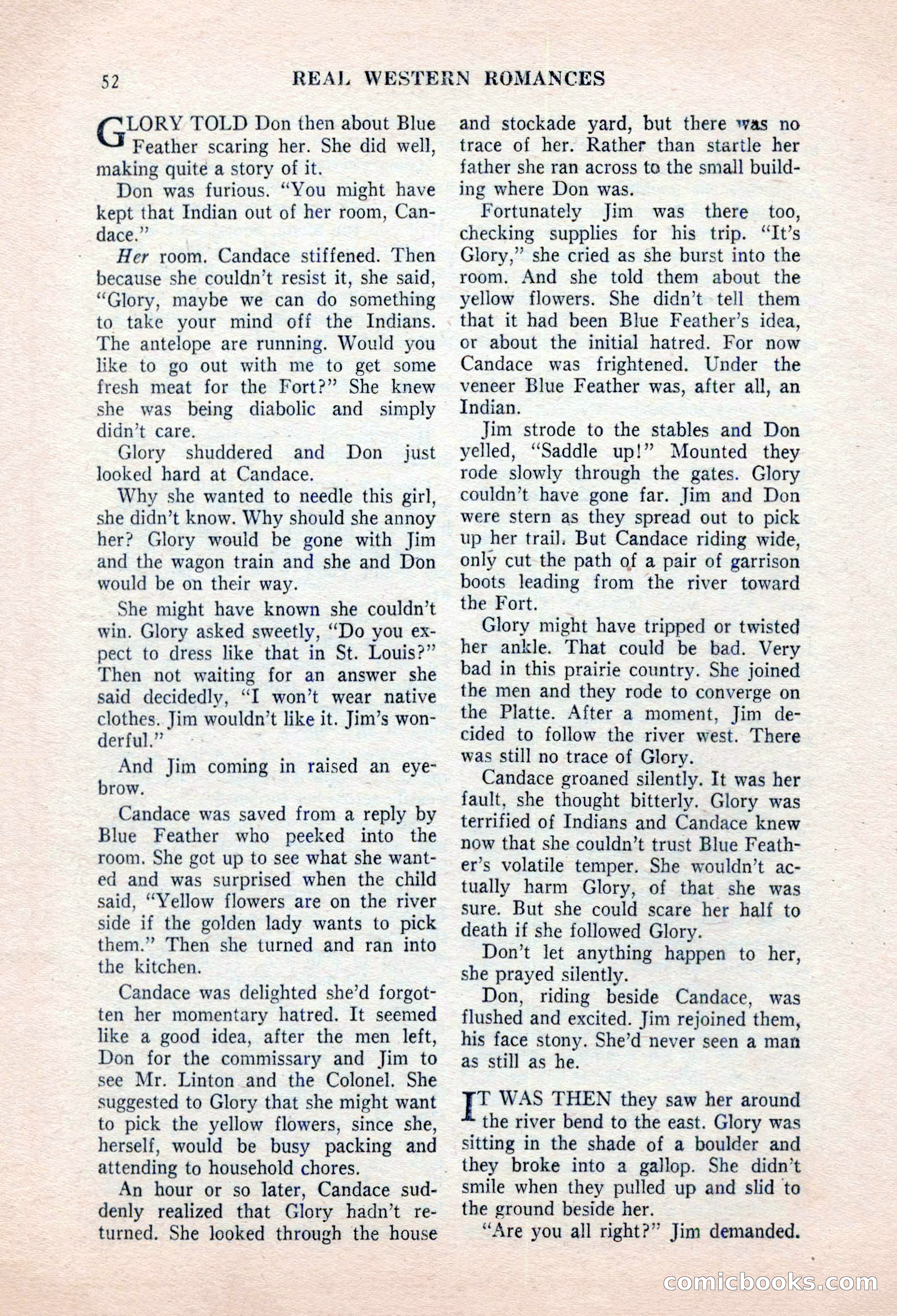 Real Western Romances, January 1955 — page 52 of 100