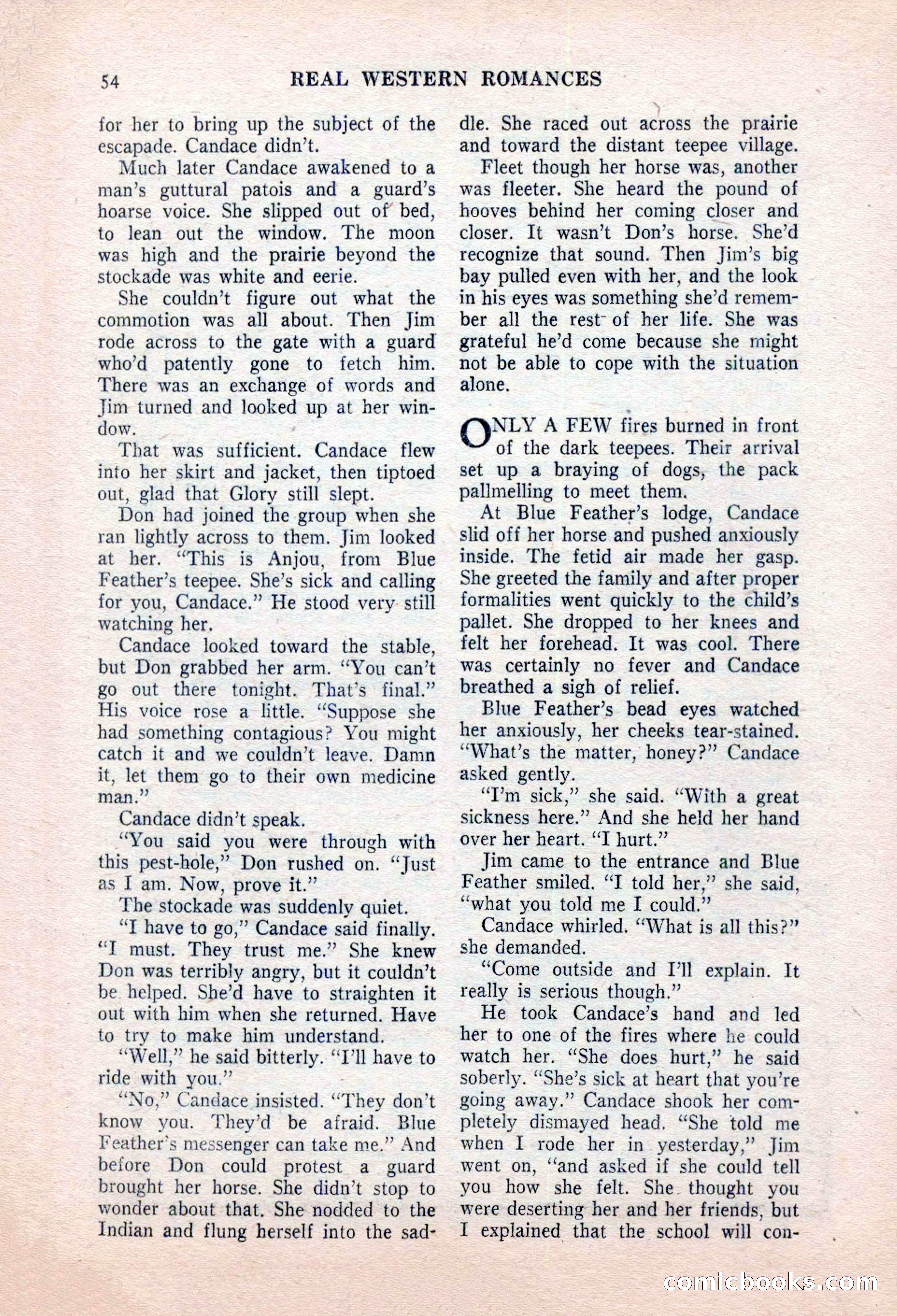 Real Western Romances, January 1955 — page 54 of 100