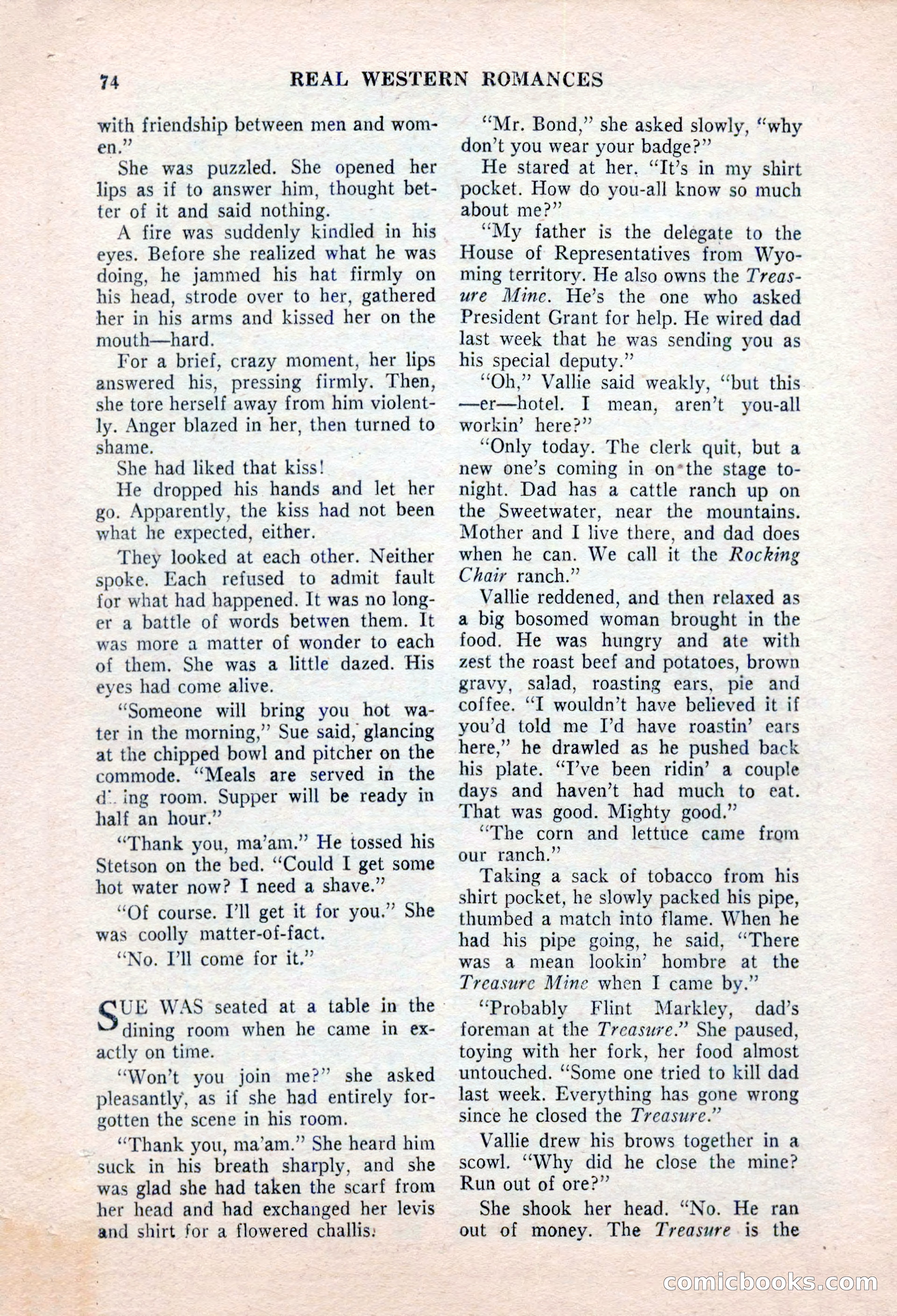 Real Western Romances, January 1955 — page 74 of 100