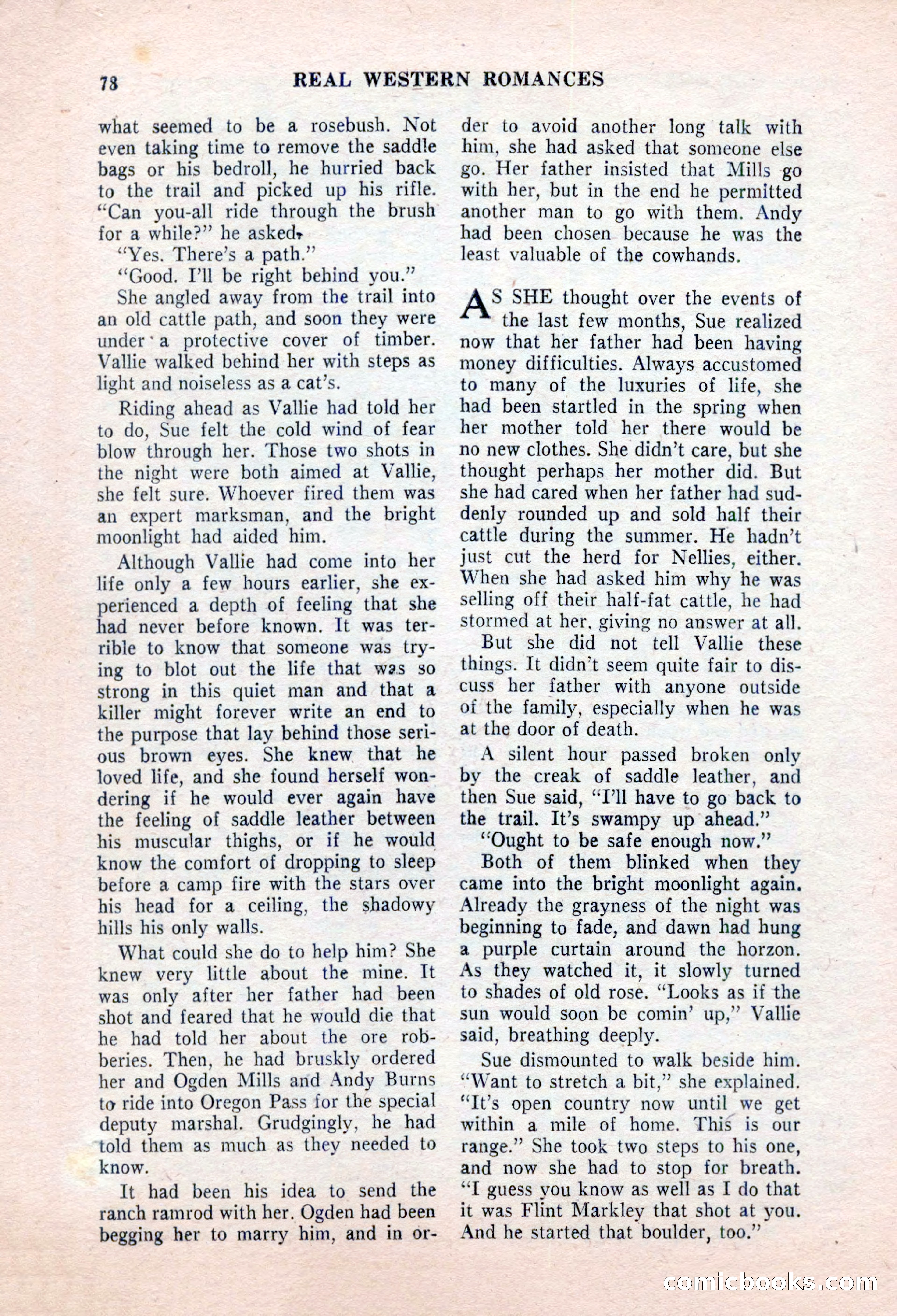 Real Western Romances, January 1955 — page 78 of 100