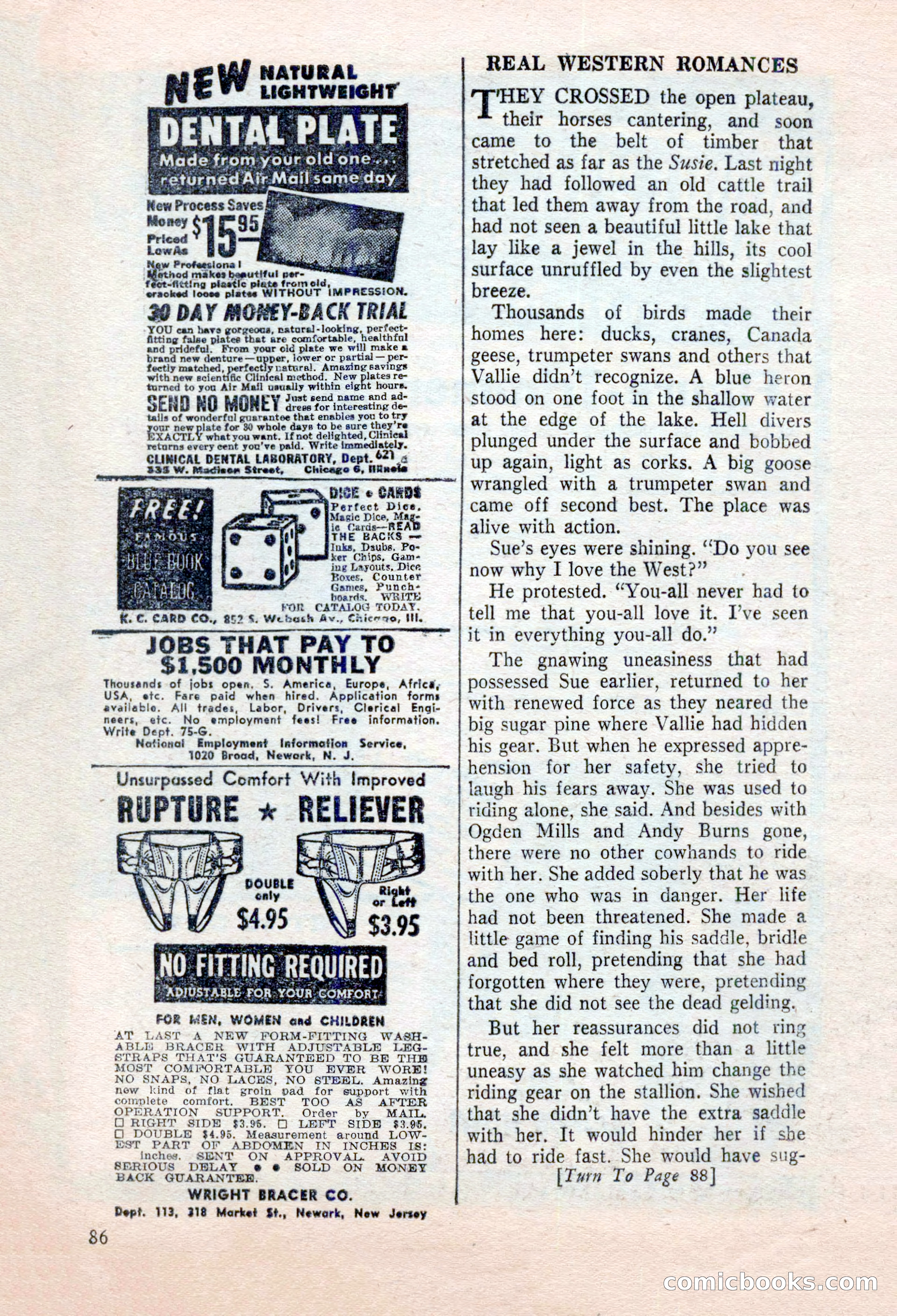 Real Western Romances, January 1955 — page 86 of 100